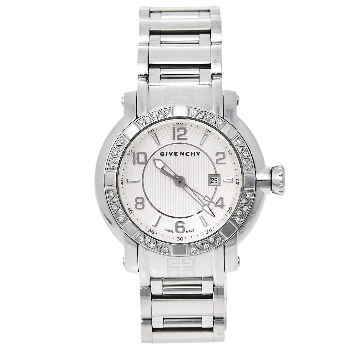 Givenchy Silver Stainless Steel Diamonds GV.5202L Women's Wristwatch 36 mm