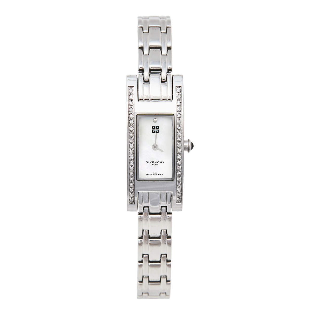 Givenchy Mother of Pearl Stainless Steel Diamond Bambou REG.95562628 Women's Wristwatch 17 mm