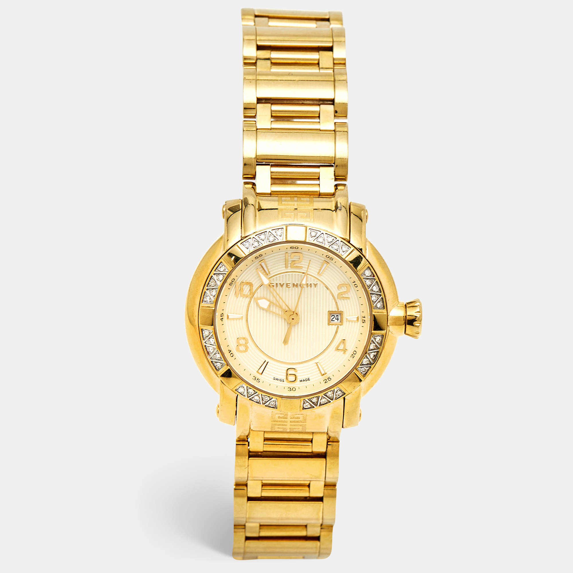 Pre Owned Givenchy Champagne Gold Plated Stainless GV.5202L Women's Wristwatch 36 mm 