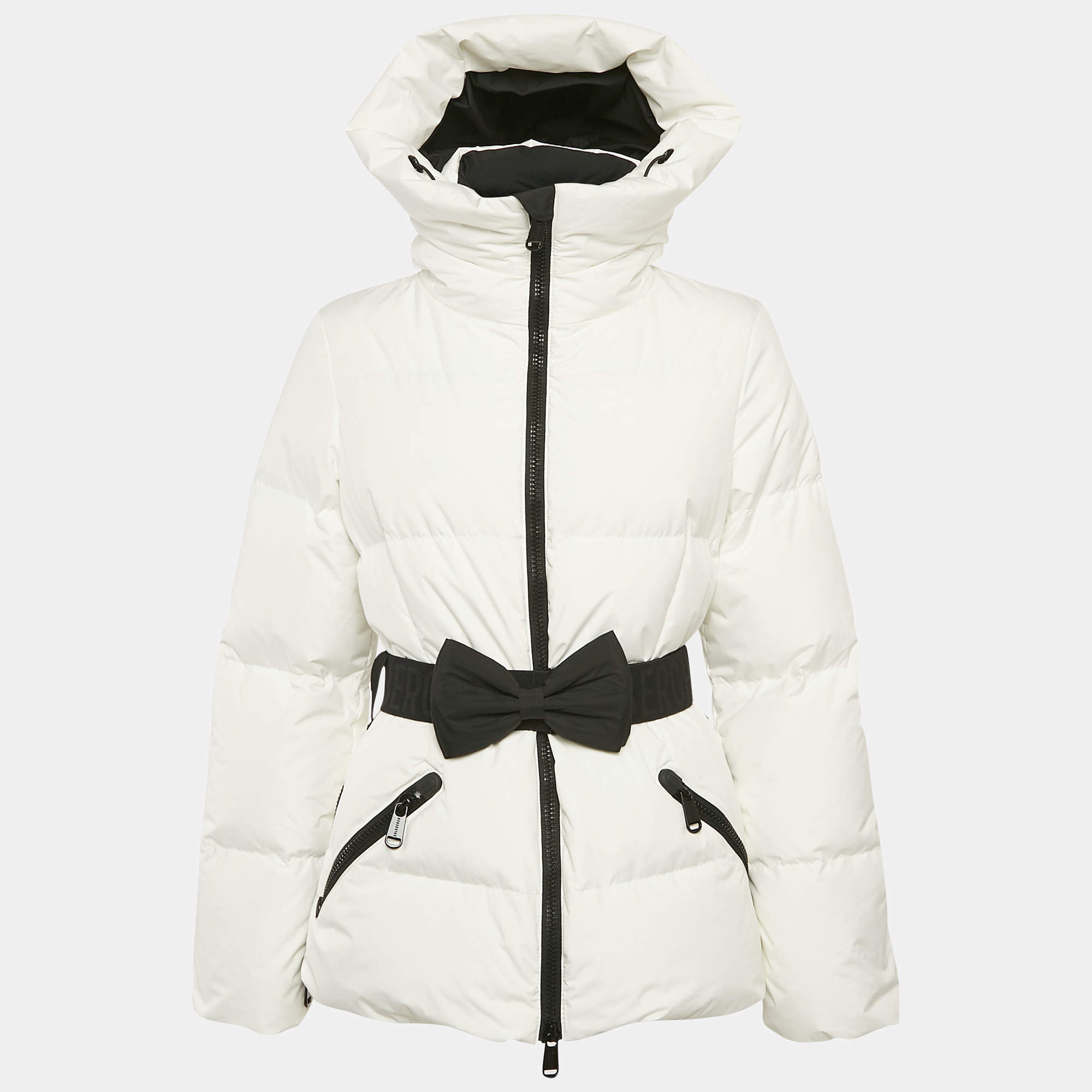 Goldbergh White Synthetic Bow Detail Belt Down Ski Jacket S