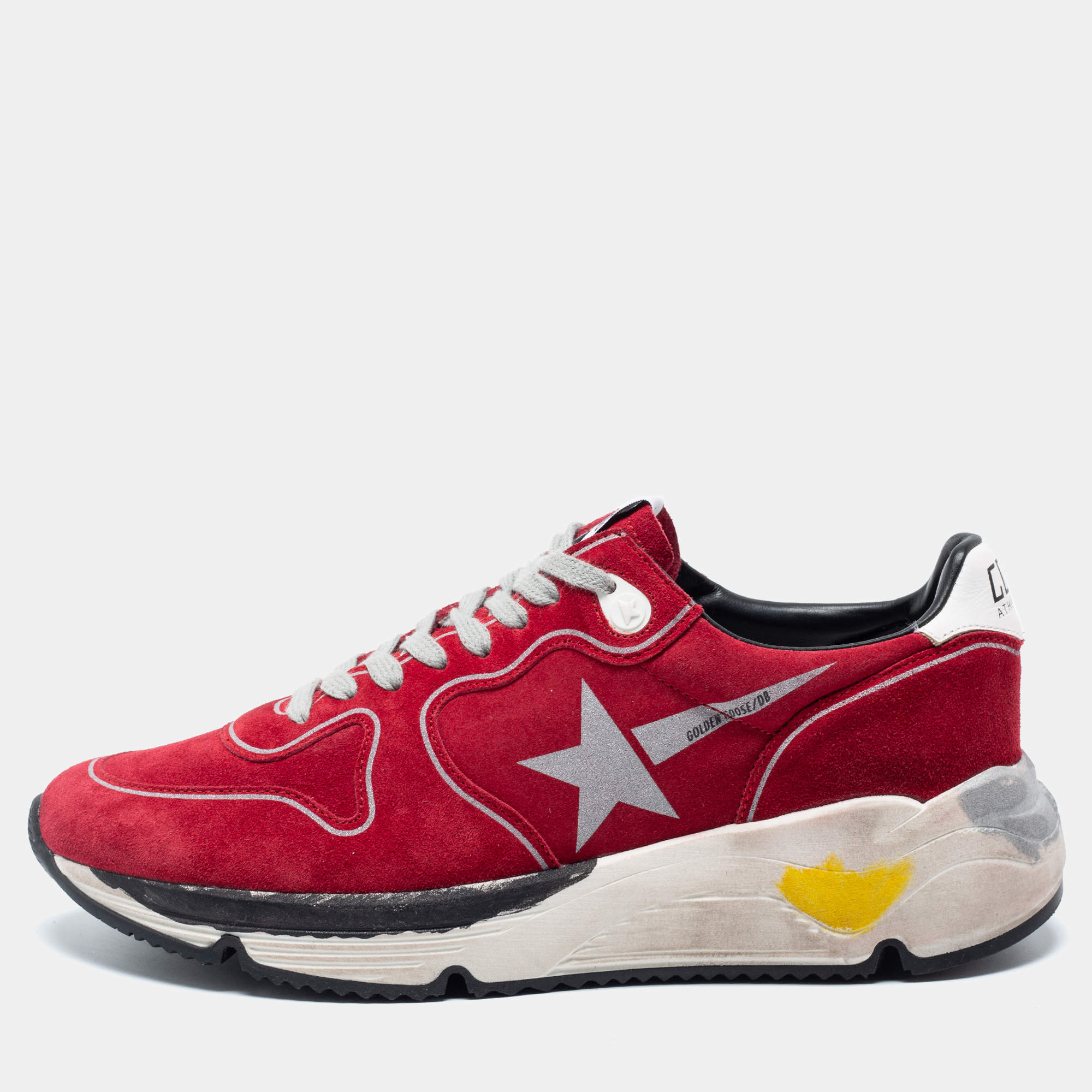Golden Goose Red Suede Running Sneakers Size 40