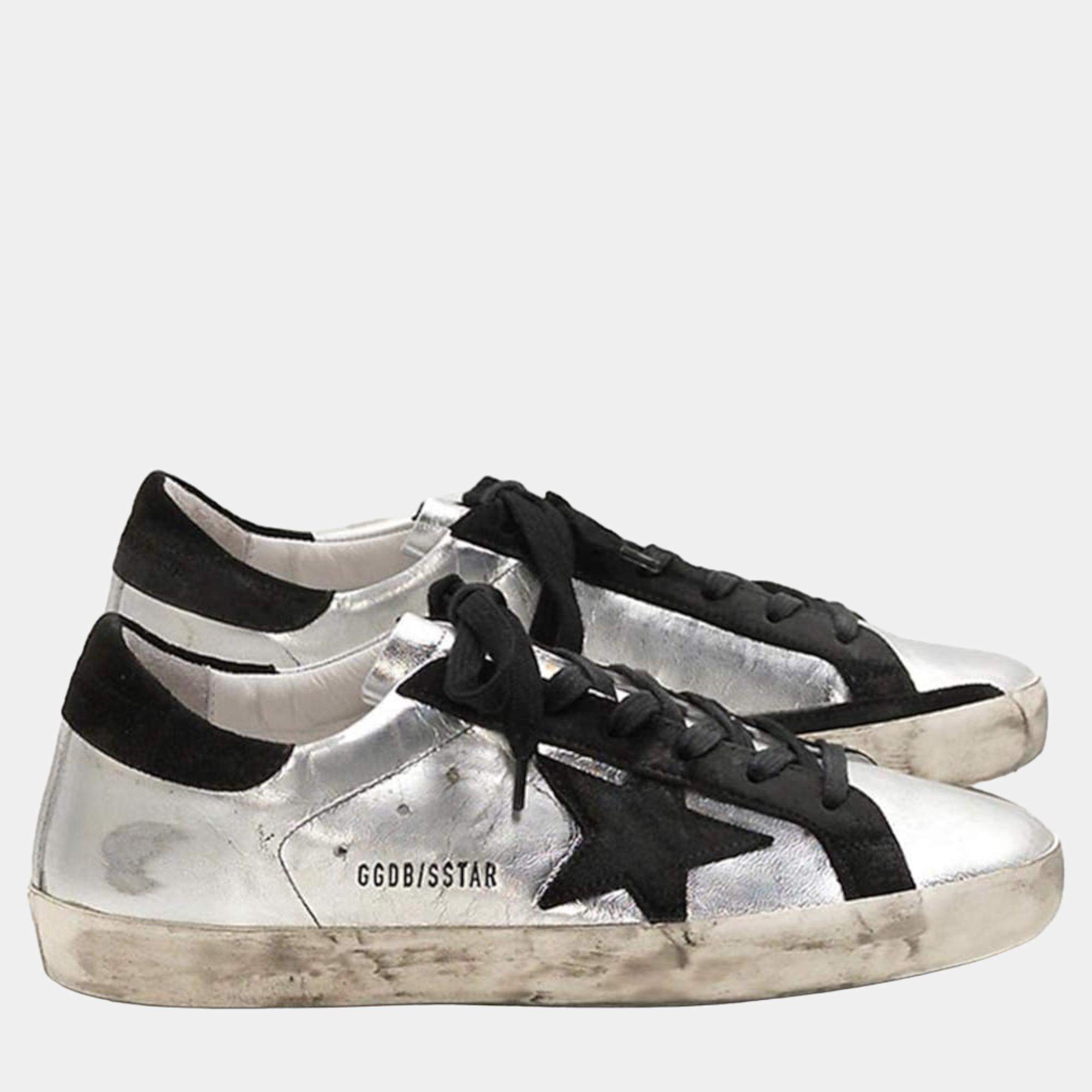 Pre Owned Golden Goose Black Leather Sneaker EU 37