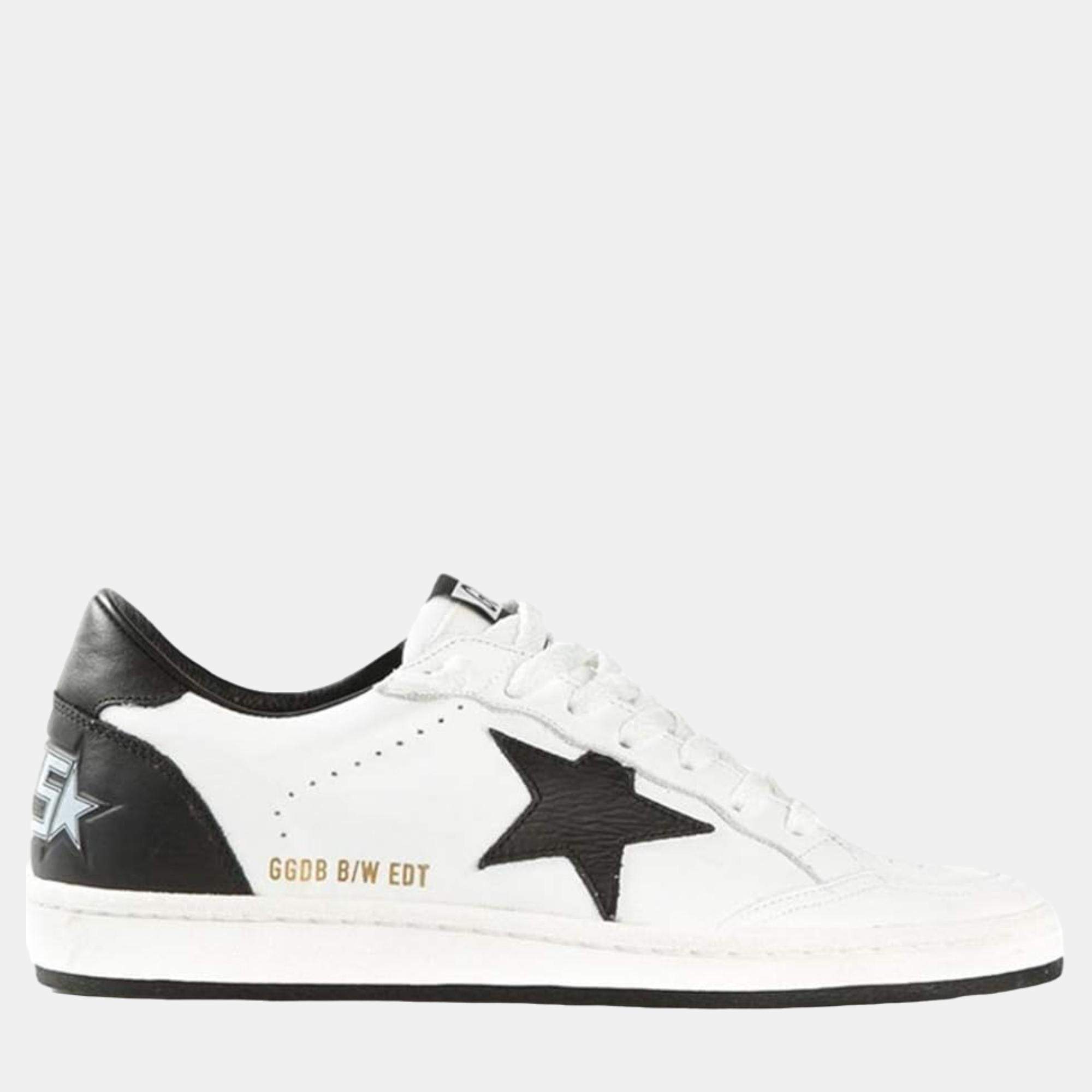 Pre Owned Golden Goose Navy Blue Leather Trainers EU 42