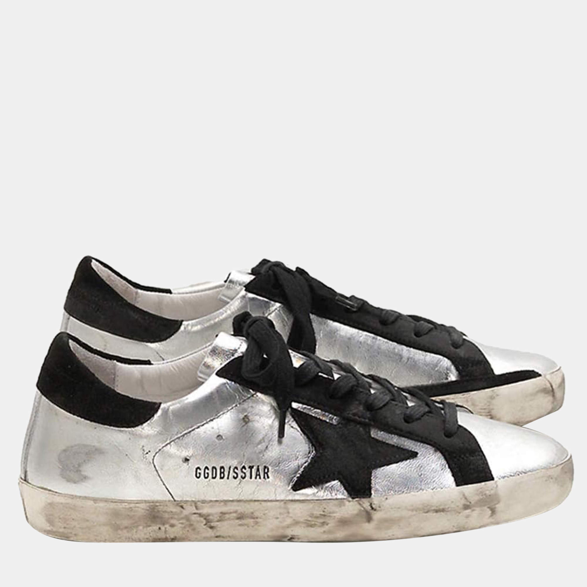 Pre Owned Golden Goose Women's Casual Sports Sneakers Non-slip Retro Super Star Leather Shoes EU 38