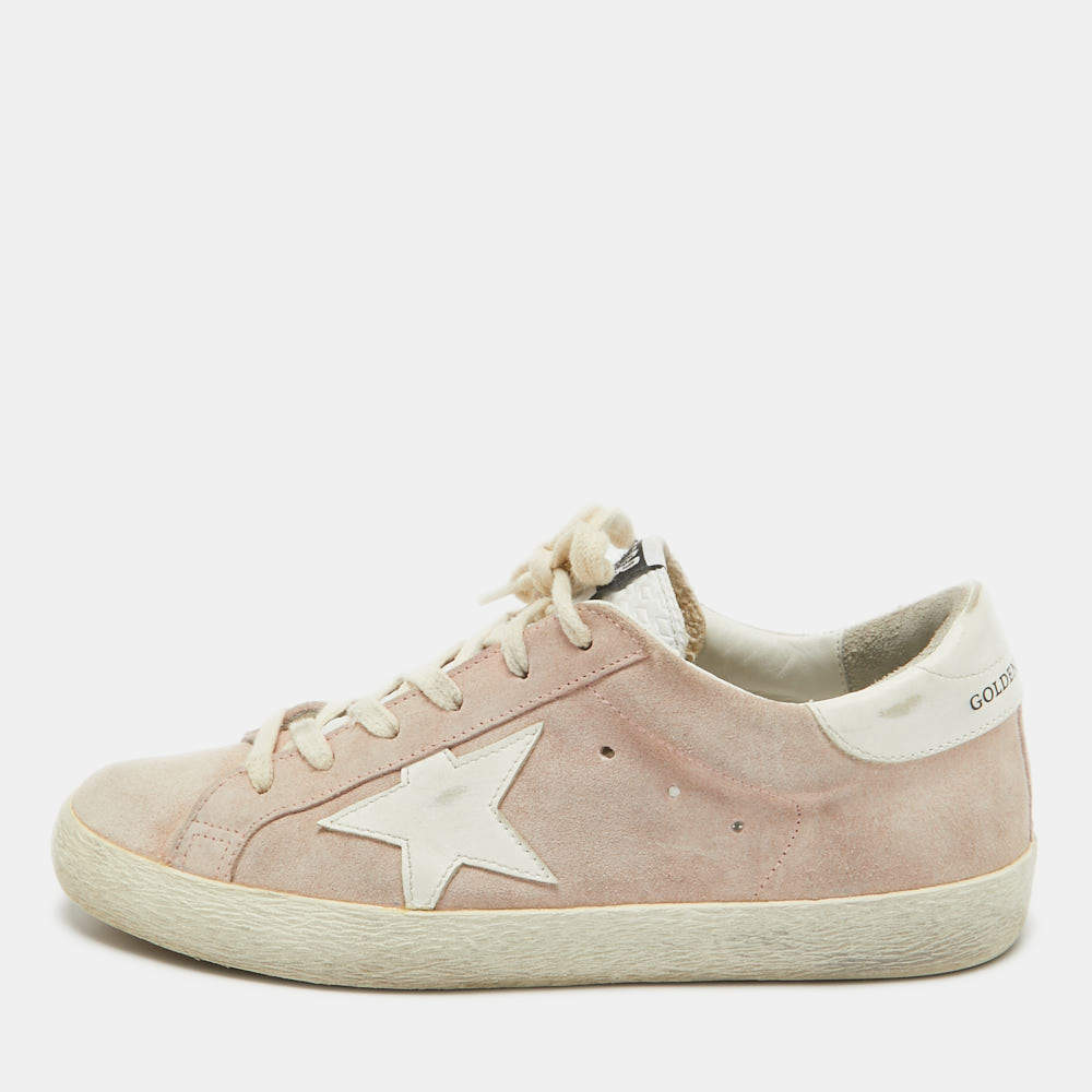 Golden Goose Pink Suede Superstar Low Top Sneakers Size 37 Golden Goose TLC