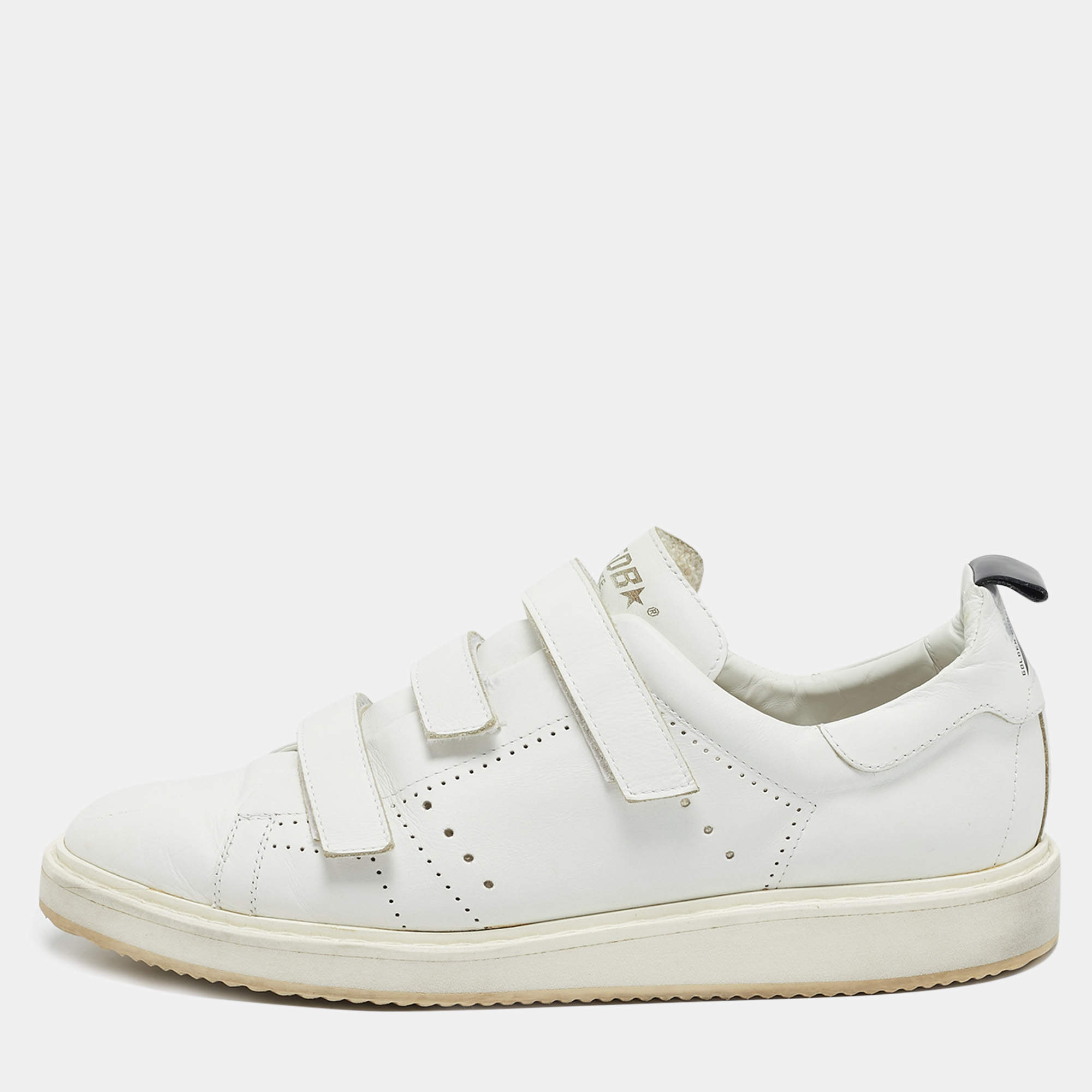 Pre Owned Golden Goose White Leather Low Top Sneakers Size 43