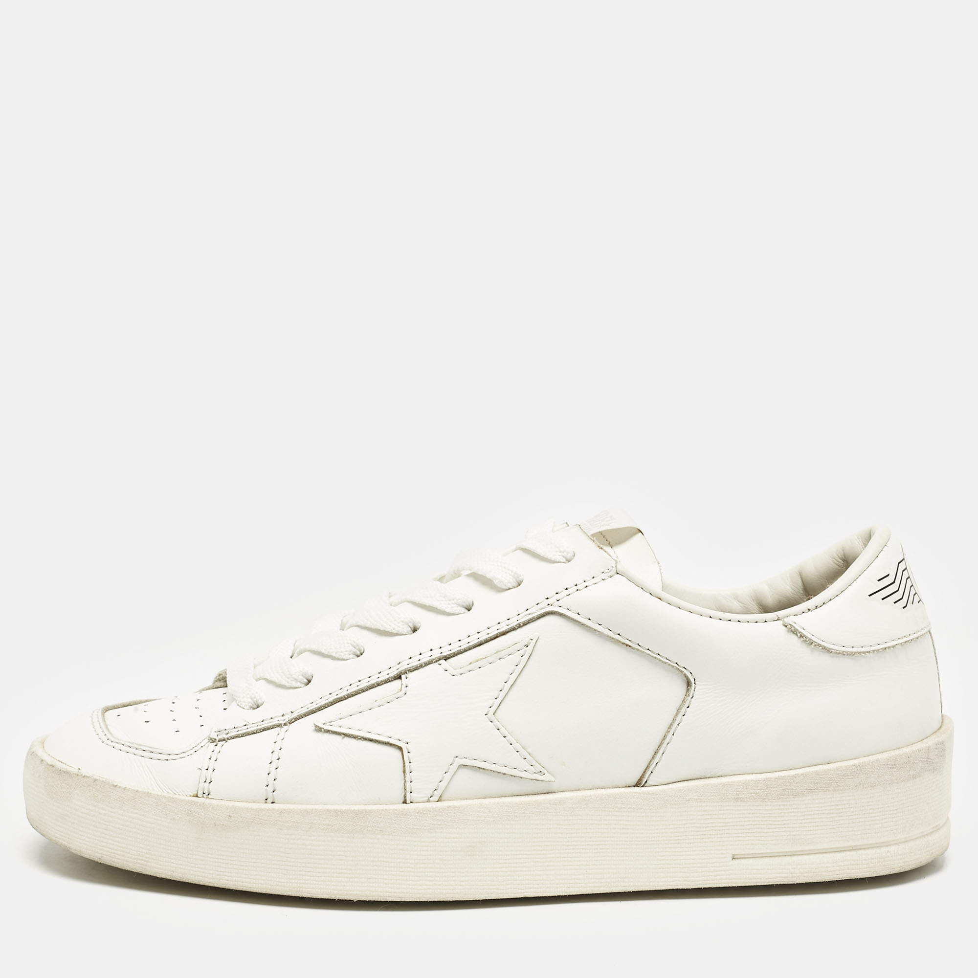 Golden Goose White Leather Stardan Low Top Sneakers Size 38