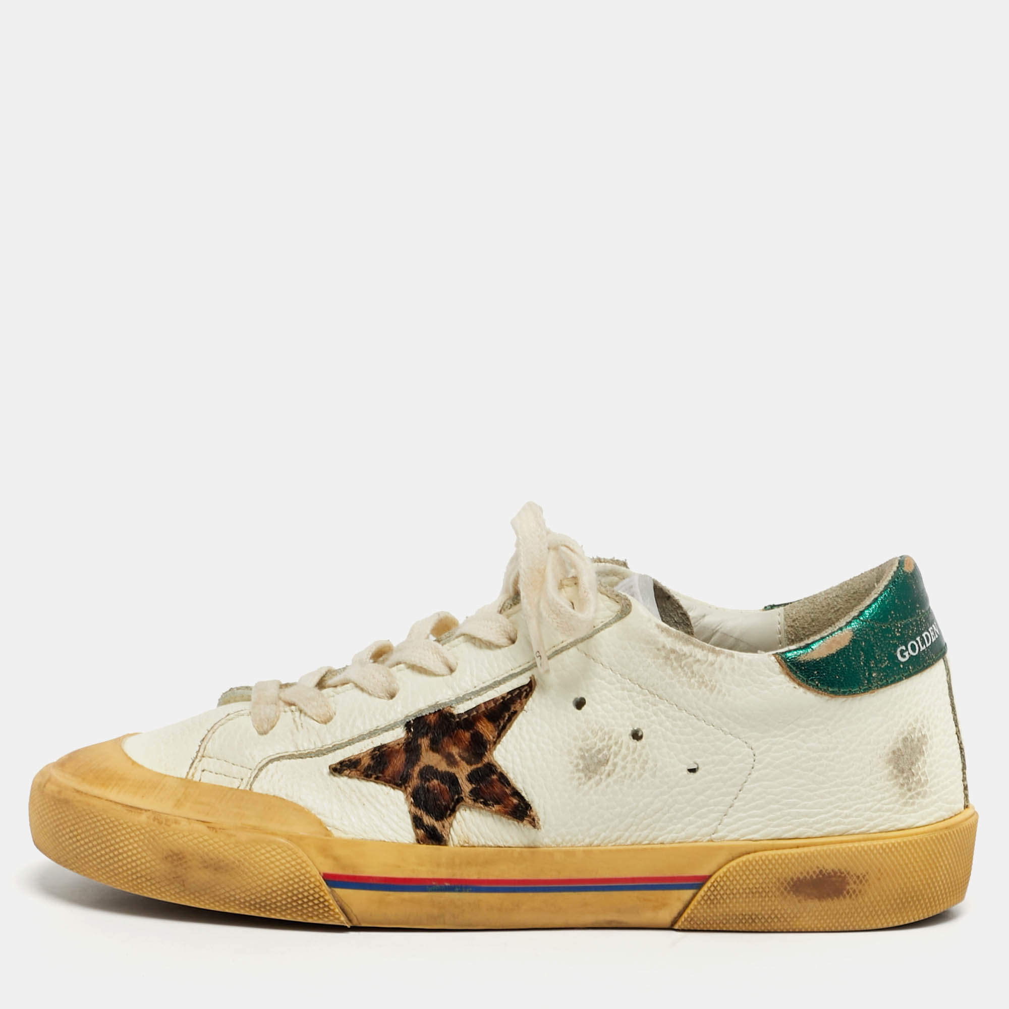 مملوكة مسبقًا Golden Goose Superstar Size 36 White Leather Lace Up Sneakers