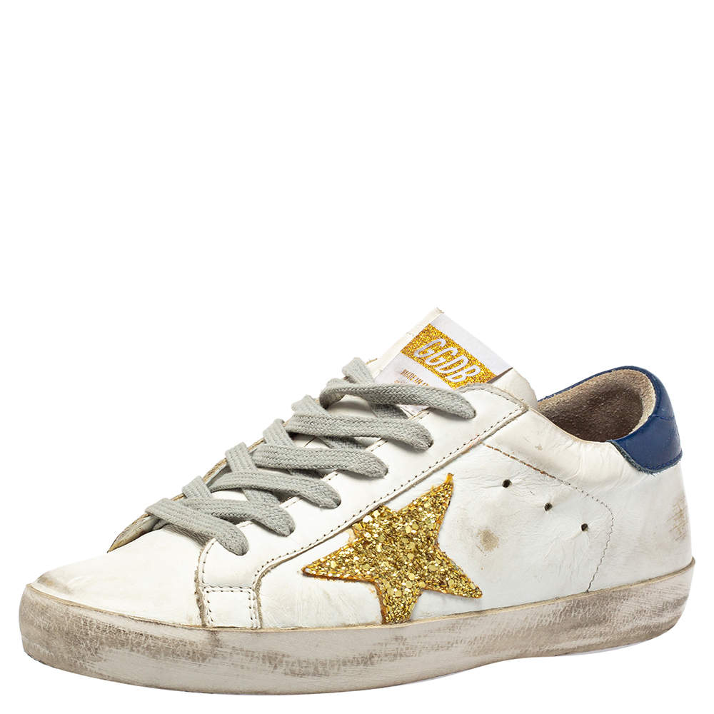 Pre Owned Golden Goose White Superstar Low Top Sneaker Size 37