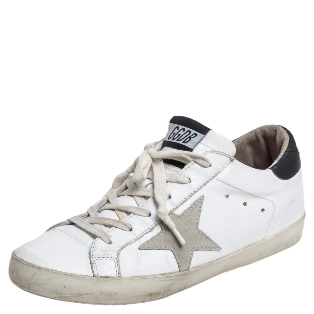 Pre Owned Golden Goose White Leather Superstar Low Top Sneakers Size 37