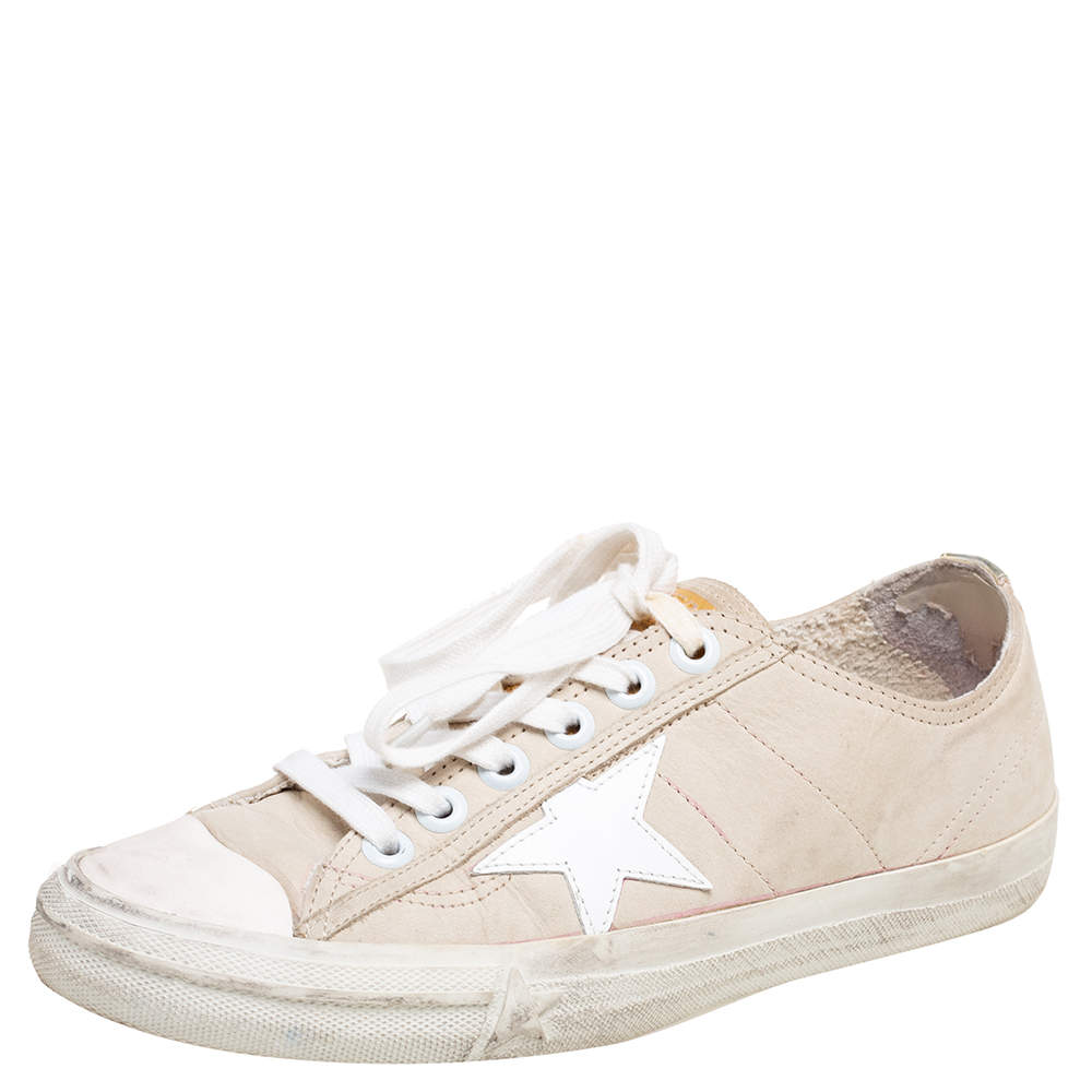 Pre Owned Golden Goose Grey Nubuck Leather SuperStar Low Top Sneakers Size 39