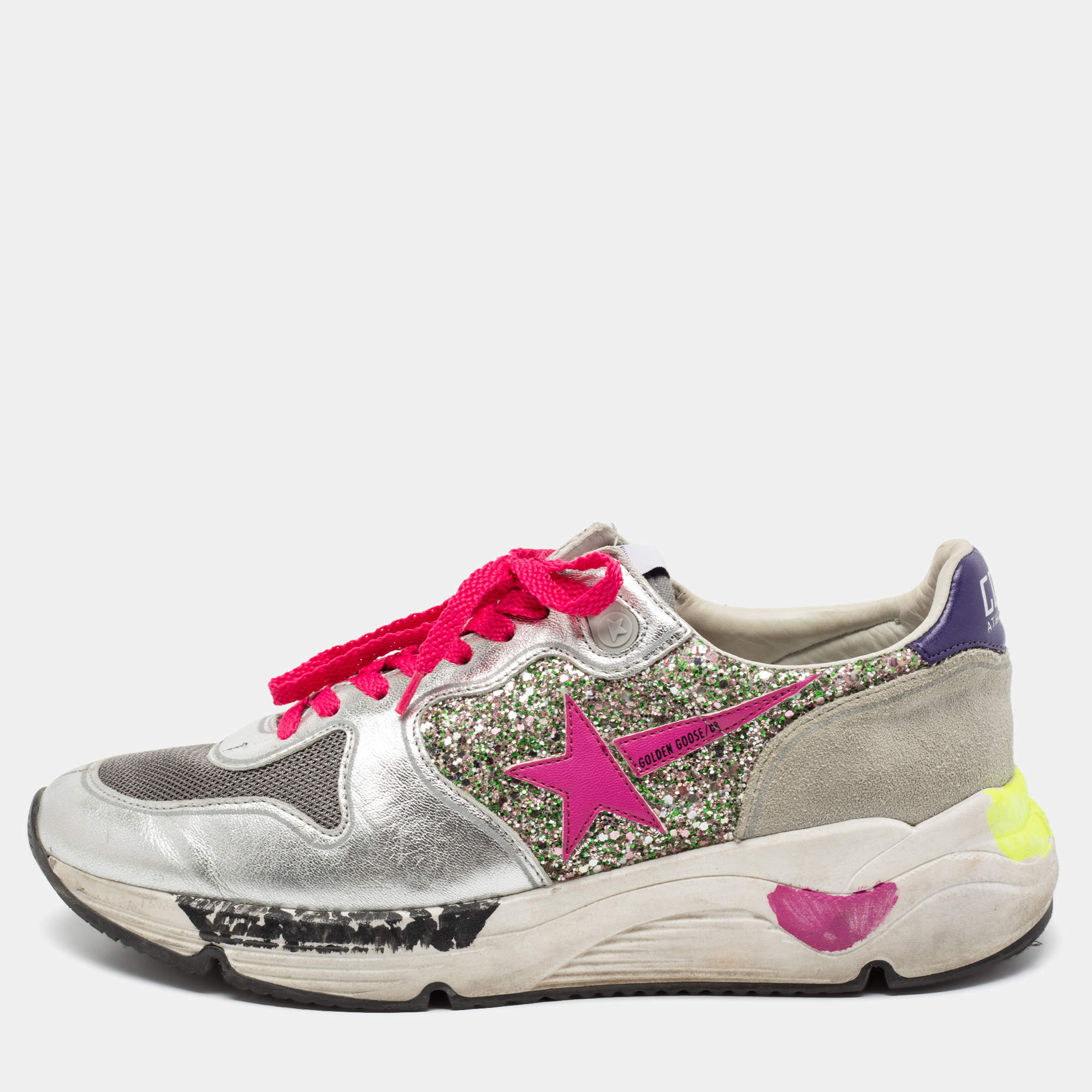 Golden Goose  Multicolor Suede and Leather Superstar Low Top Sneakers Size 40