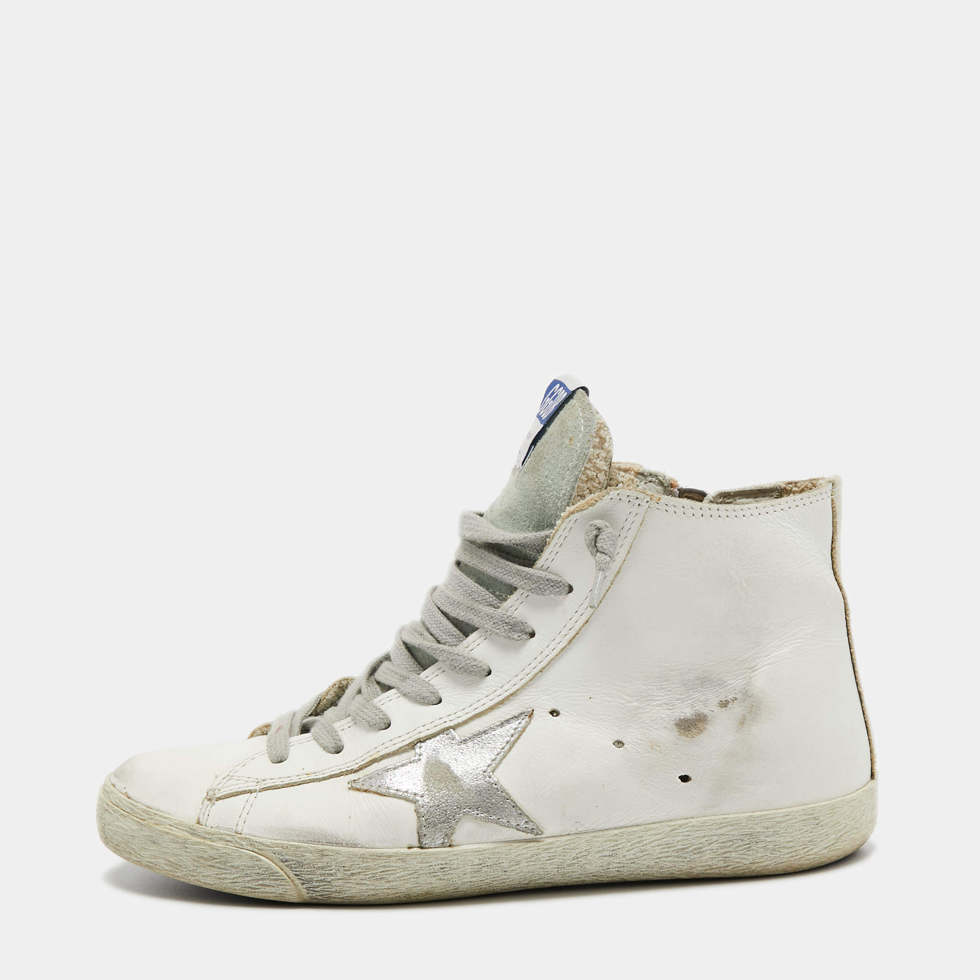 Golden Goose White Leather Francy Sneakers Size  37