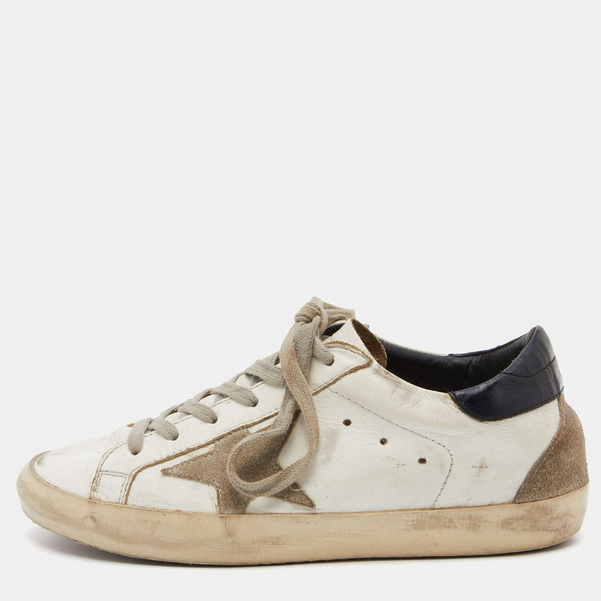 Golden Goose White Leather Superstar Sneakers Size 35