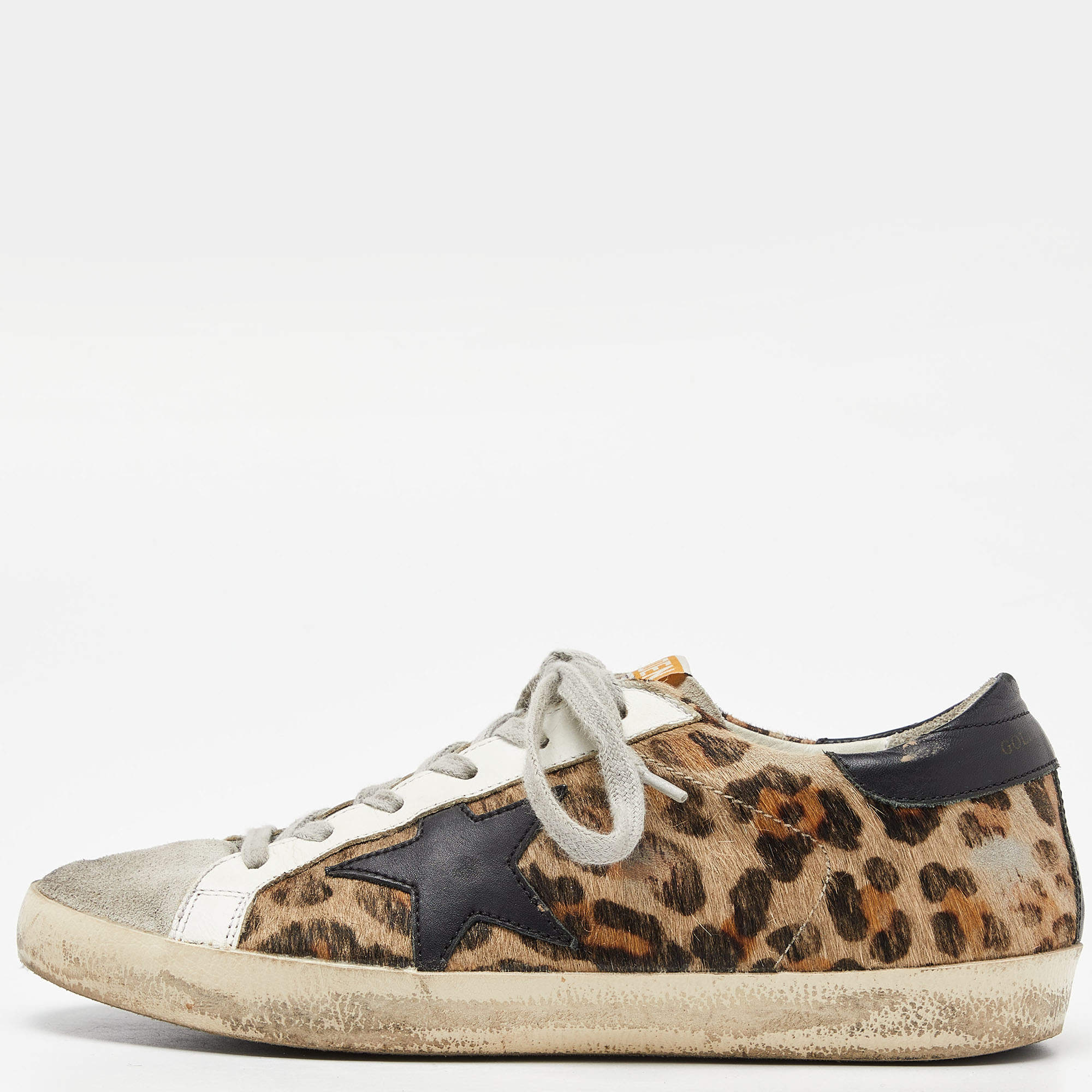 Pre Owned Golden Goose Beige Suede Superstar Low Top Sneakers Size 38