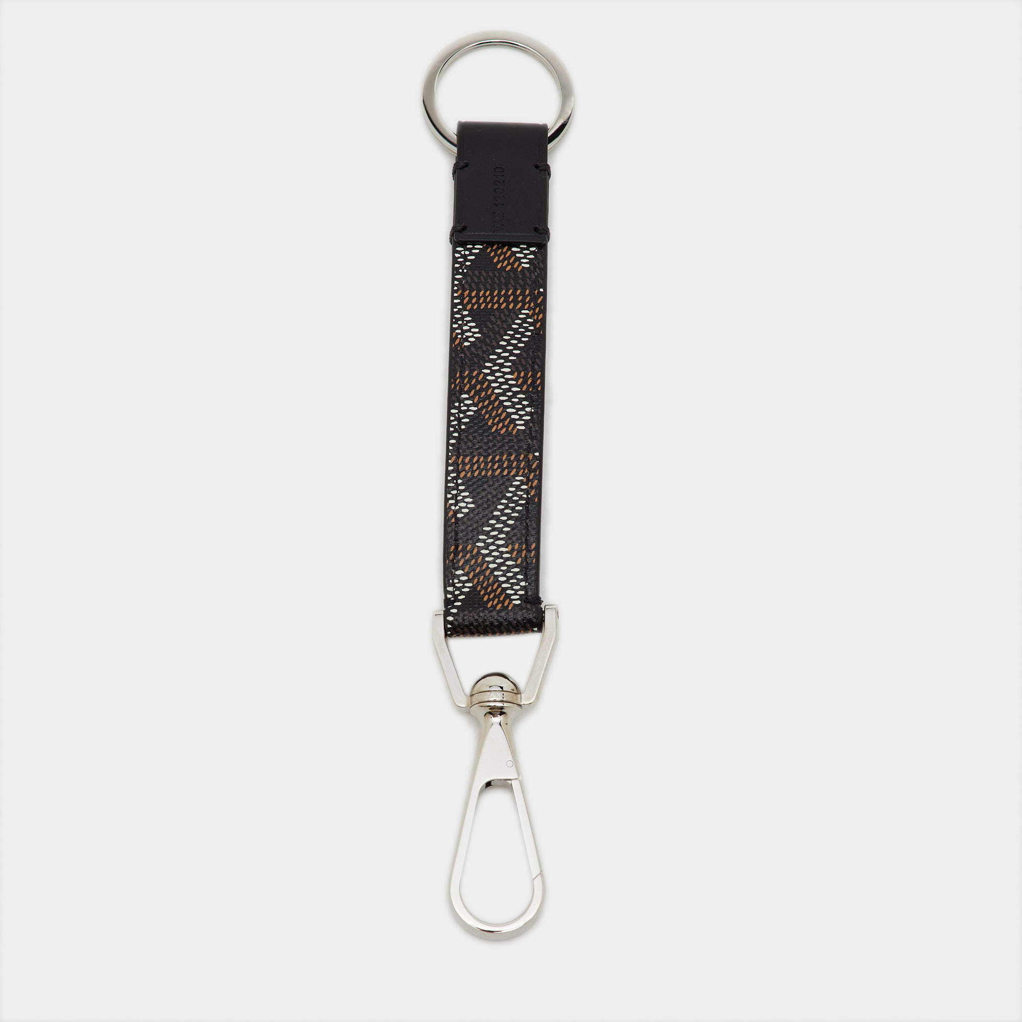 Pre Owned Goyard Black Goyardine Coated Canvas and Leather Mousqueton Key Ring