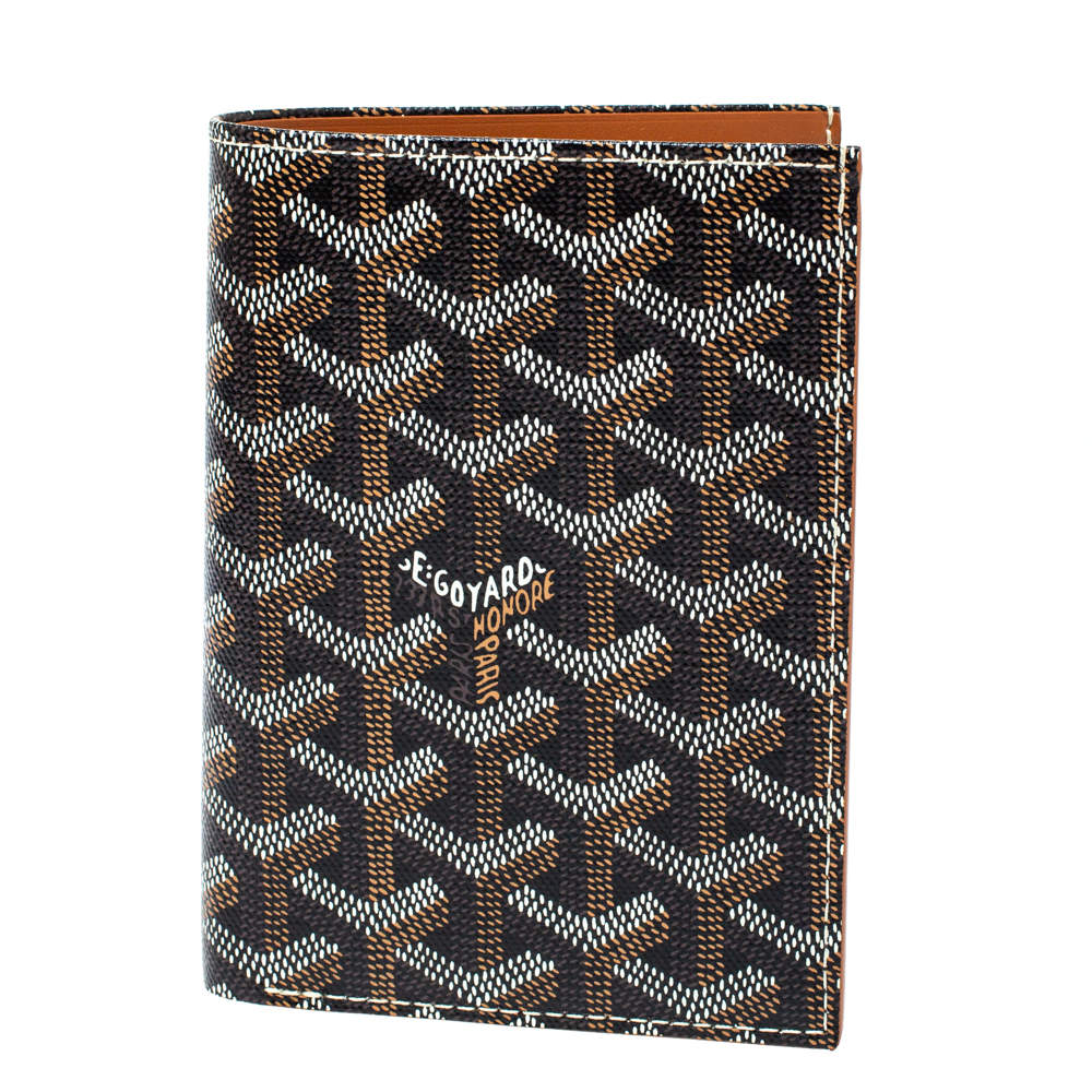 Goyard Dark Brown Goyardine Coated Canvas Grenelle Passport Holder