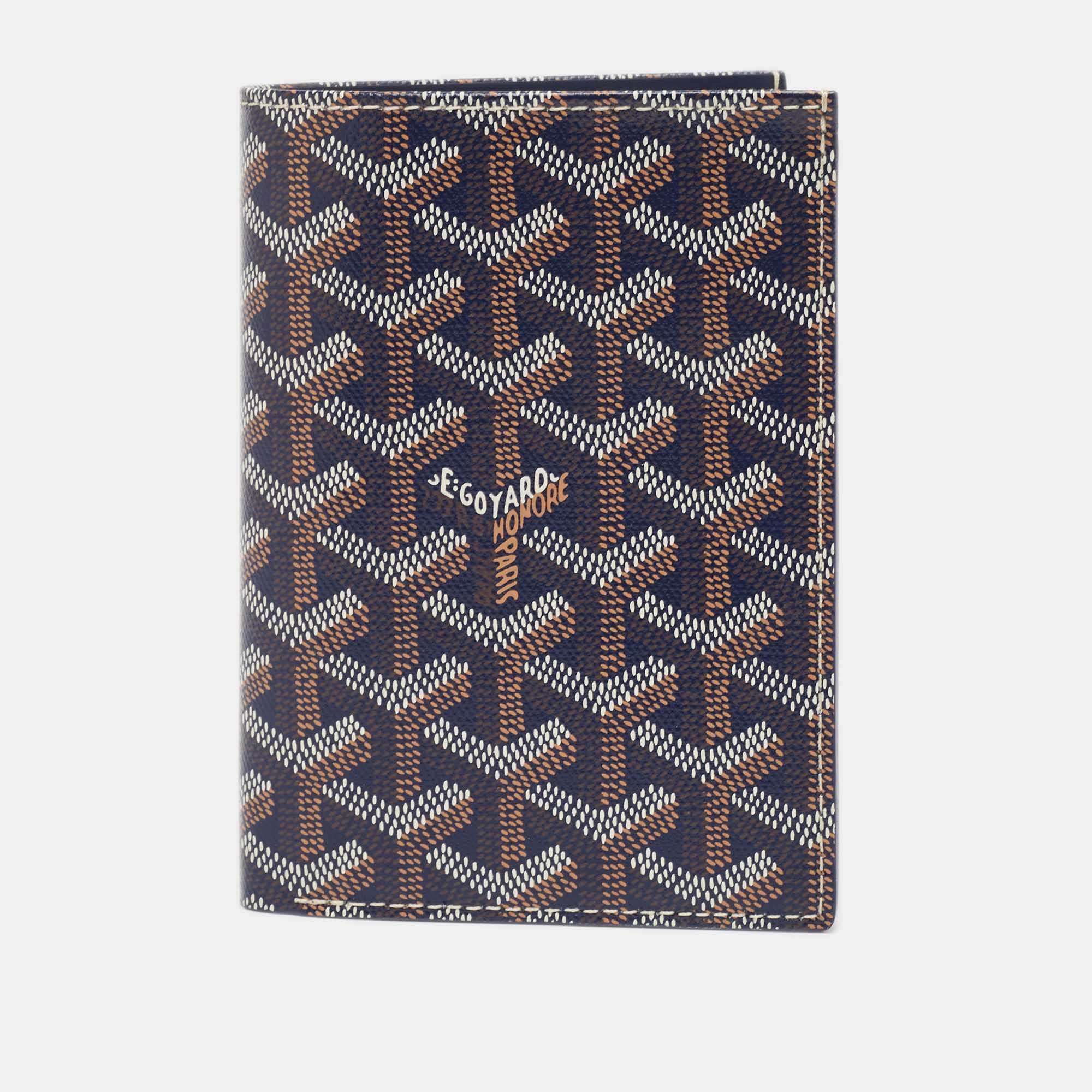 Goyard Navy Blue Goyardine Coated Canvas Moliere Bifold Wallet