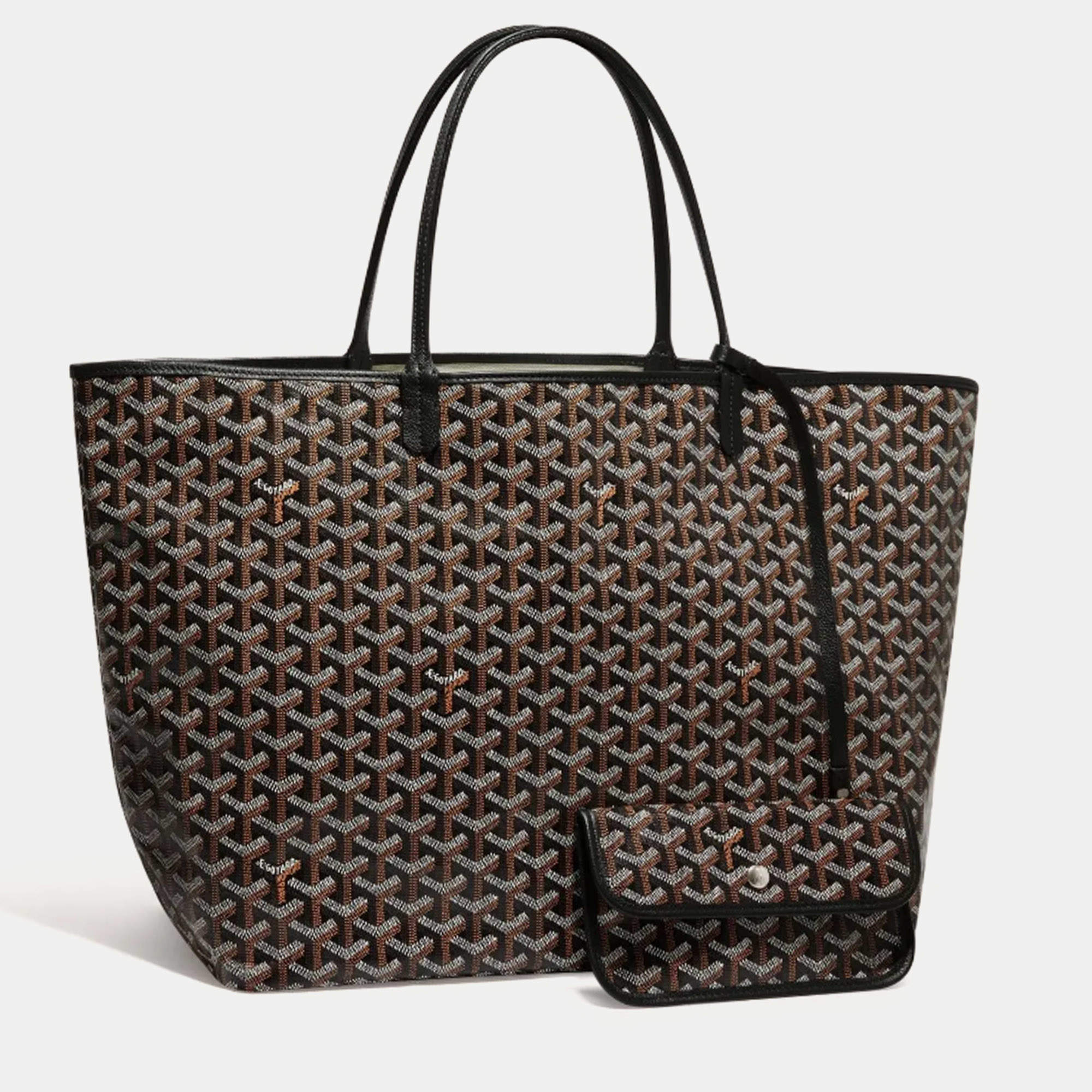 Goyard Black Goyardine Coated Canvas and Leather Saint Louis GM Tote Bag