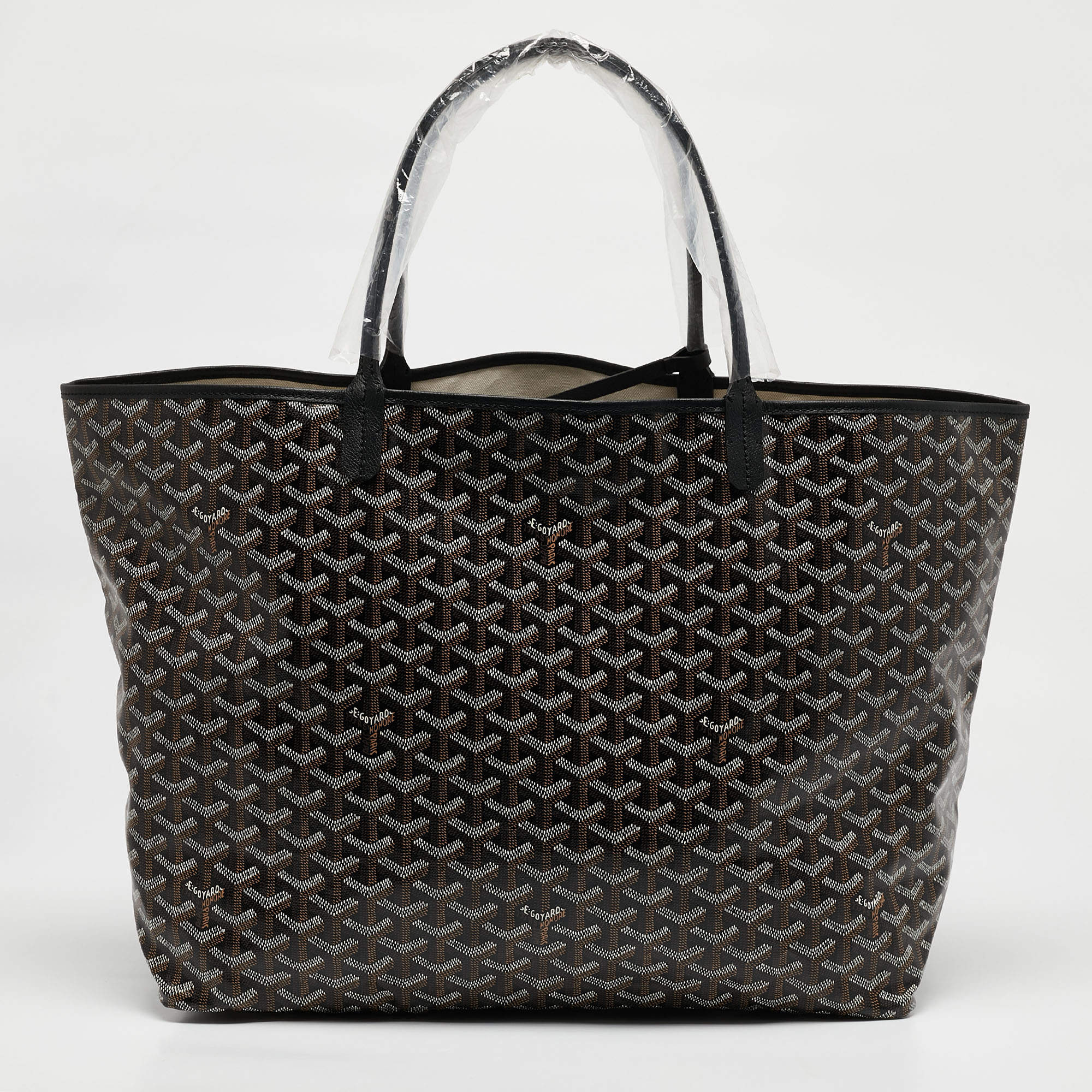 Goyard Black Goyardine Coated Canvas and Leather Saint Louis GM Tote