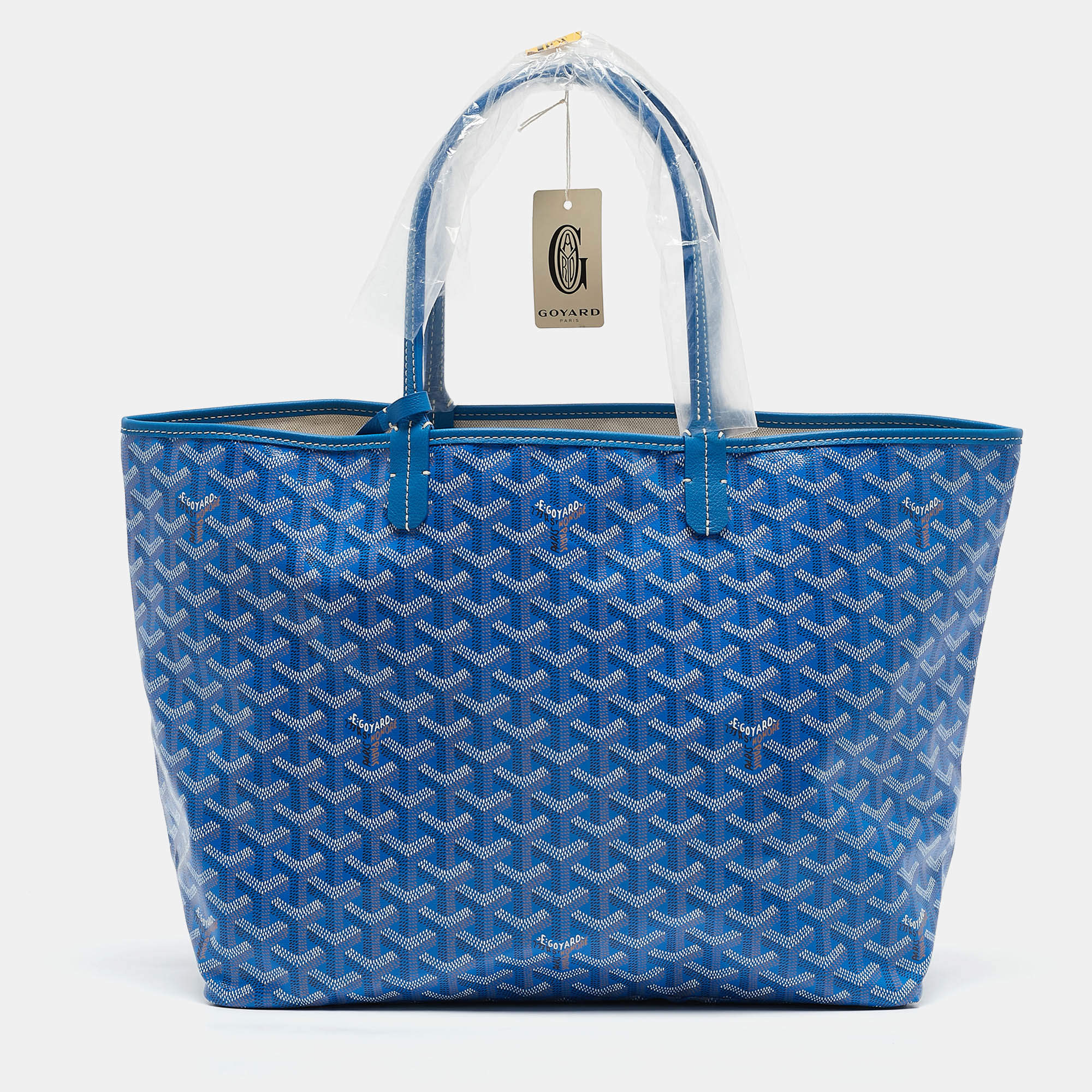 مملوكة مسبقًا Goyard Blue Goyardine Coated Canvas and Leather Saint Louis PM Tote