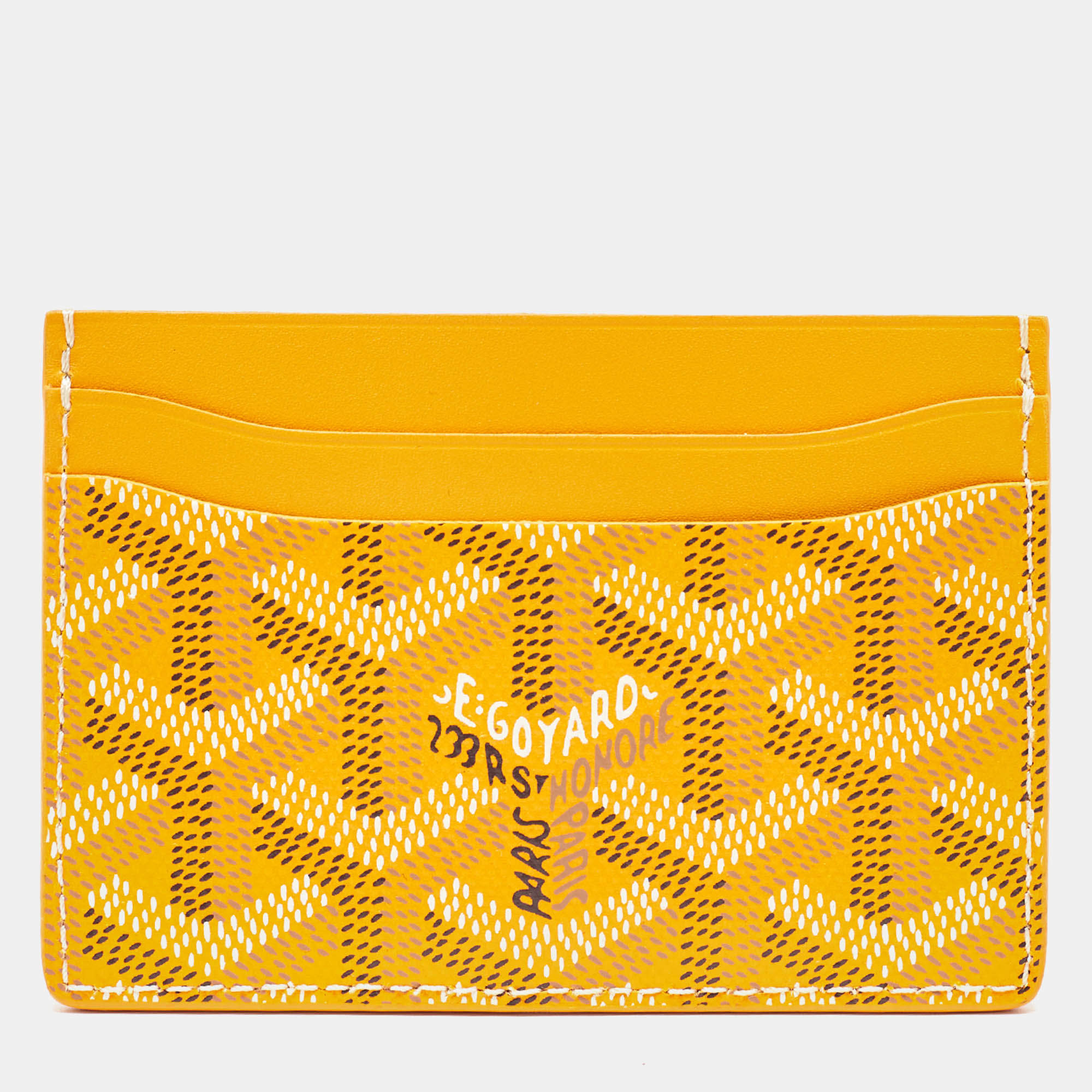 Goyard Yellow Goyardine Coated Canvas and Leather Saint Sulpice Card Holder