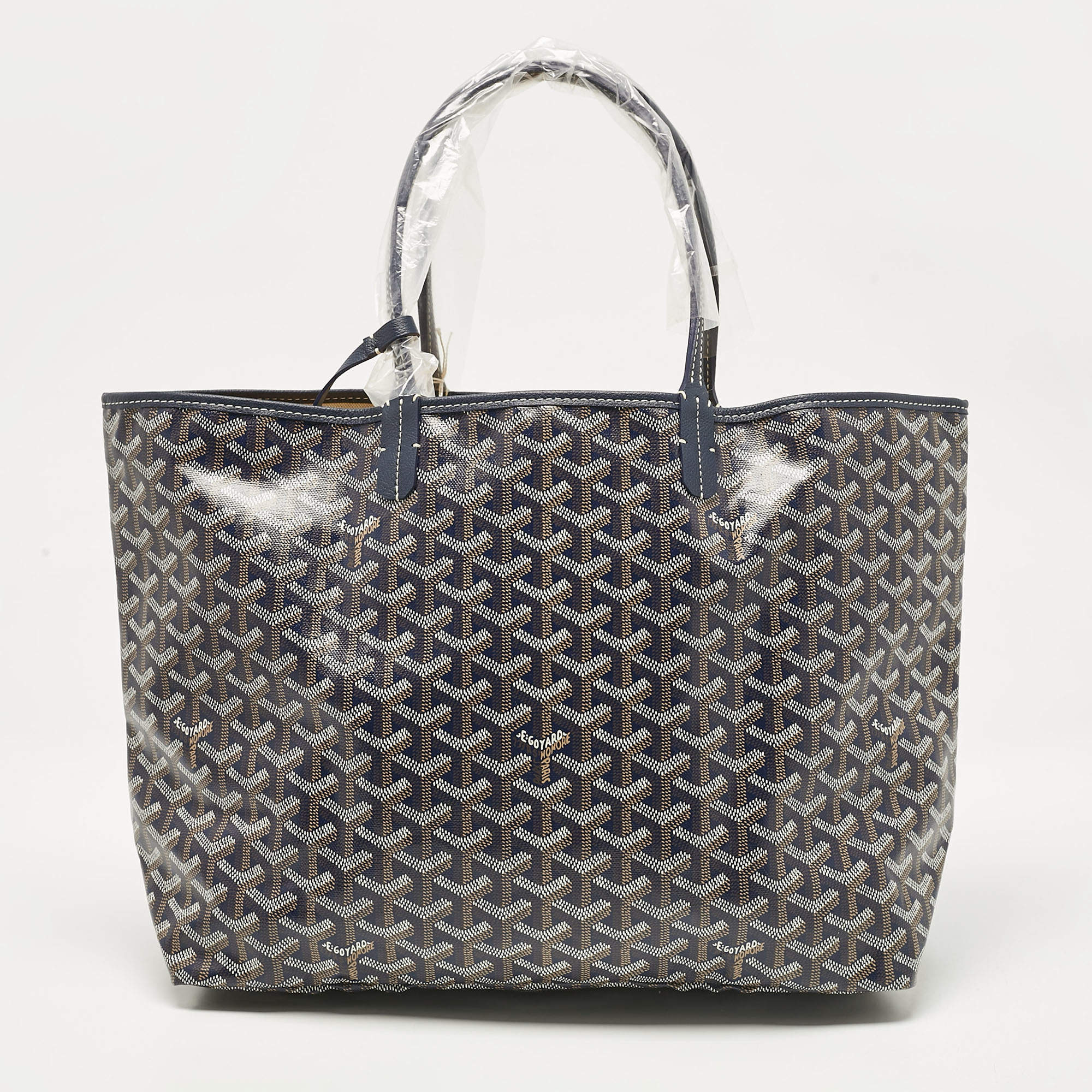 Goyard Blue Goyardine Coated Canvas and Leather Saint Louis PM Tote