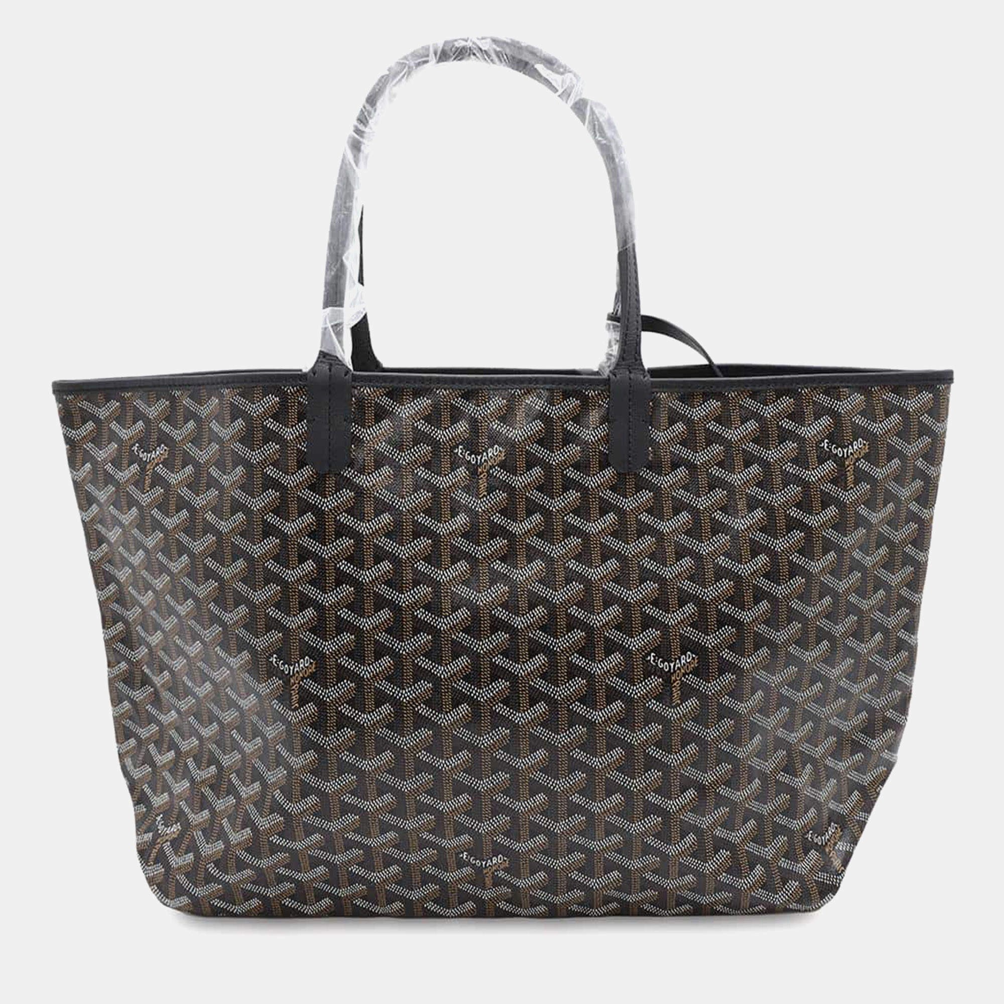 Goyard Black Coated Canvas Leather Saint Louis PM Shoulder Bag