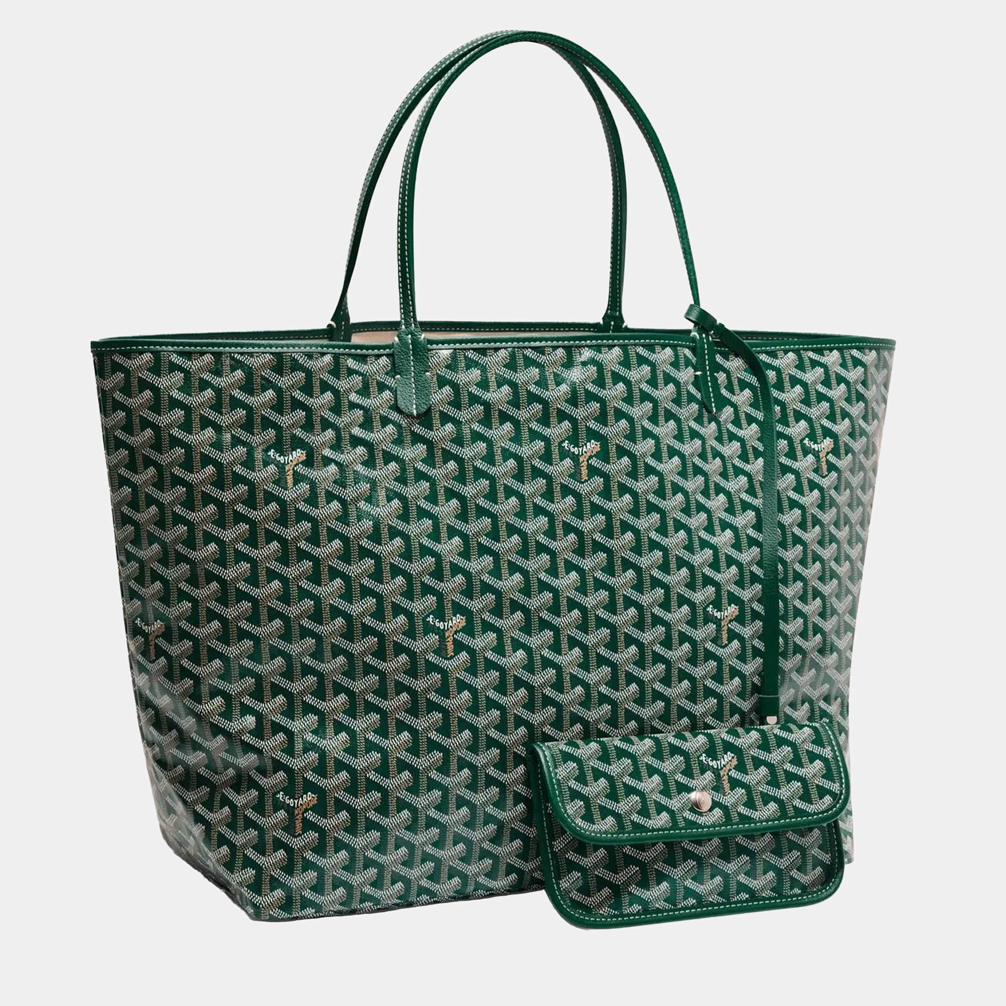 Goyard Green Goyardine Coated Canvas and Leather Saint Louis GM Tote Bag