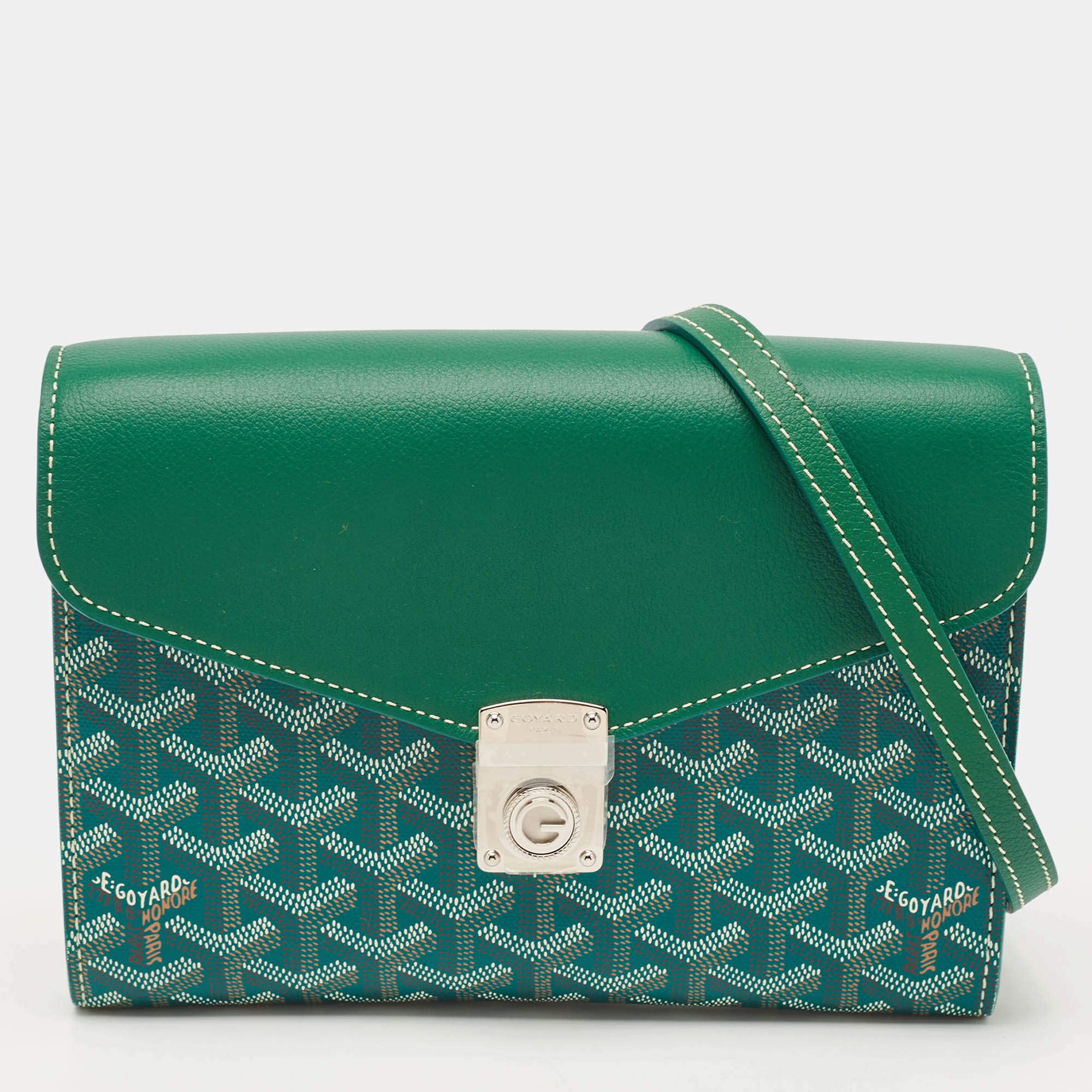 Goyard Green Goyardine Coated Canvas and Leather Chypre Wallet