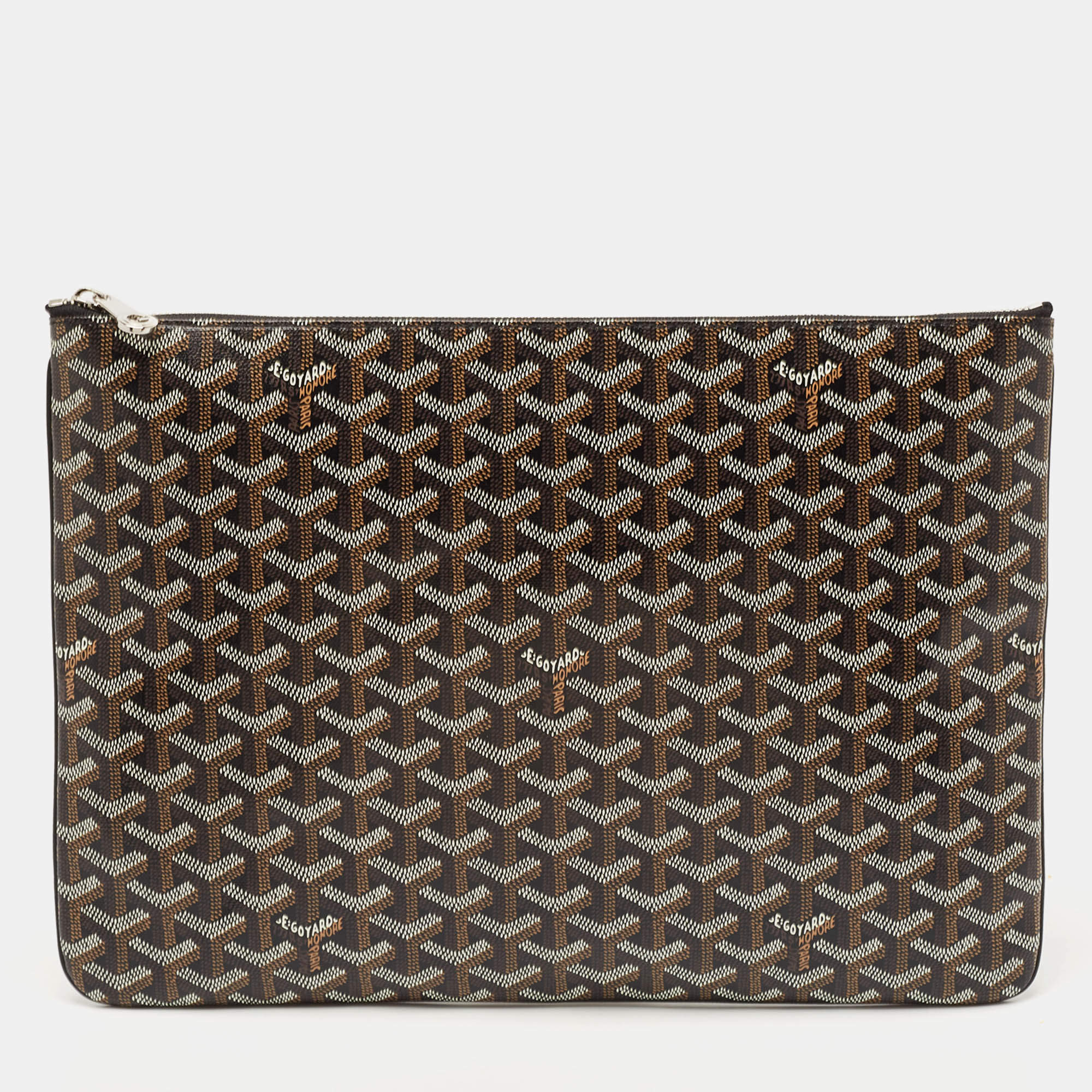 Goyard Black Goyardine Coated Canvas and Leather Senat MGM Pouch