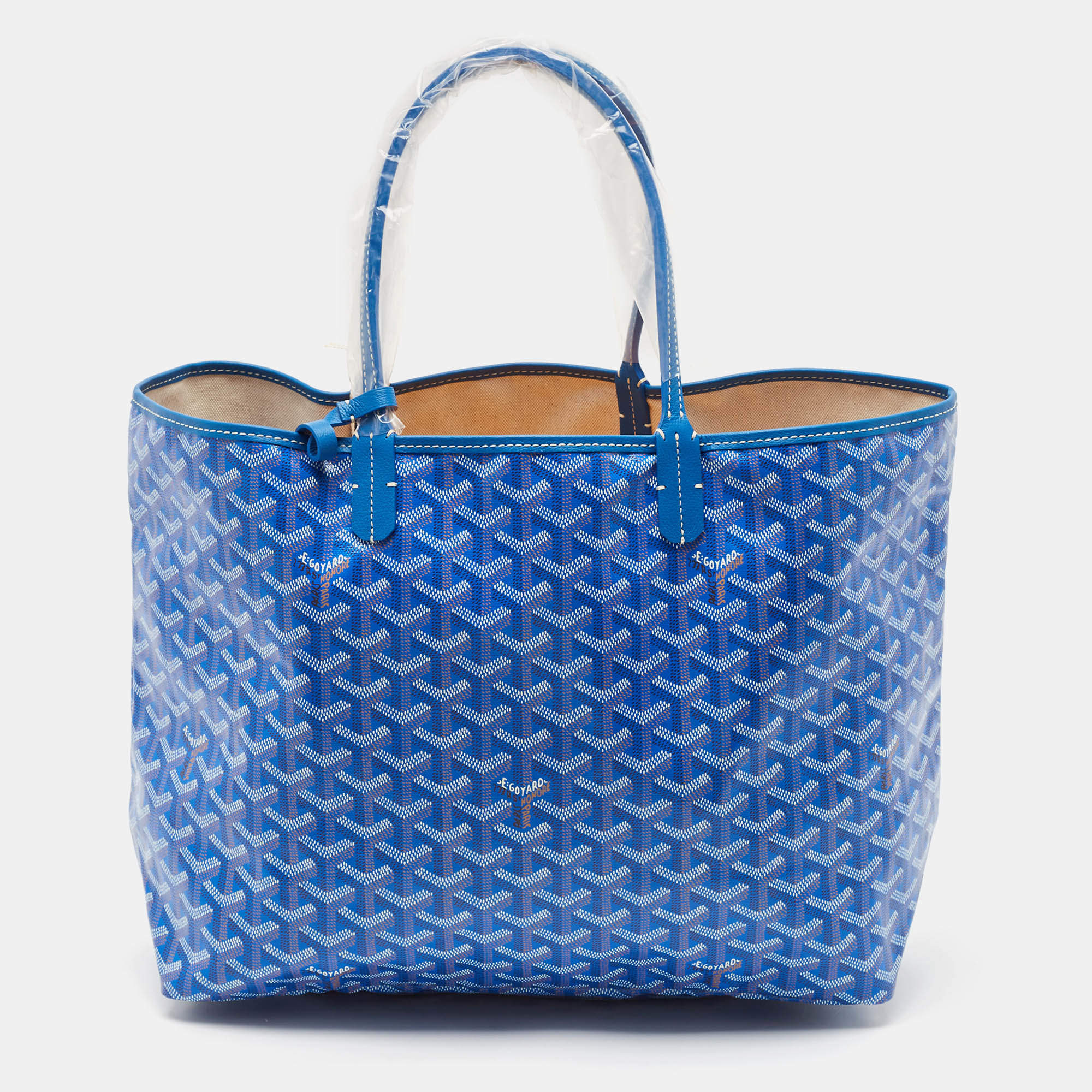 Goyard Blue Goyardine Coated Canvas and Leather Saint Louis PM Tote