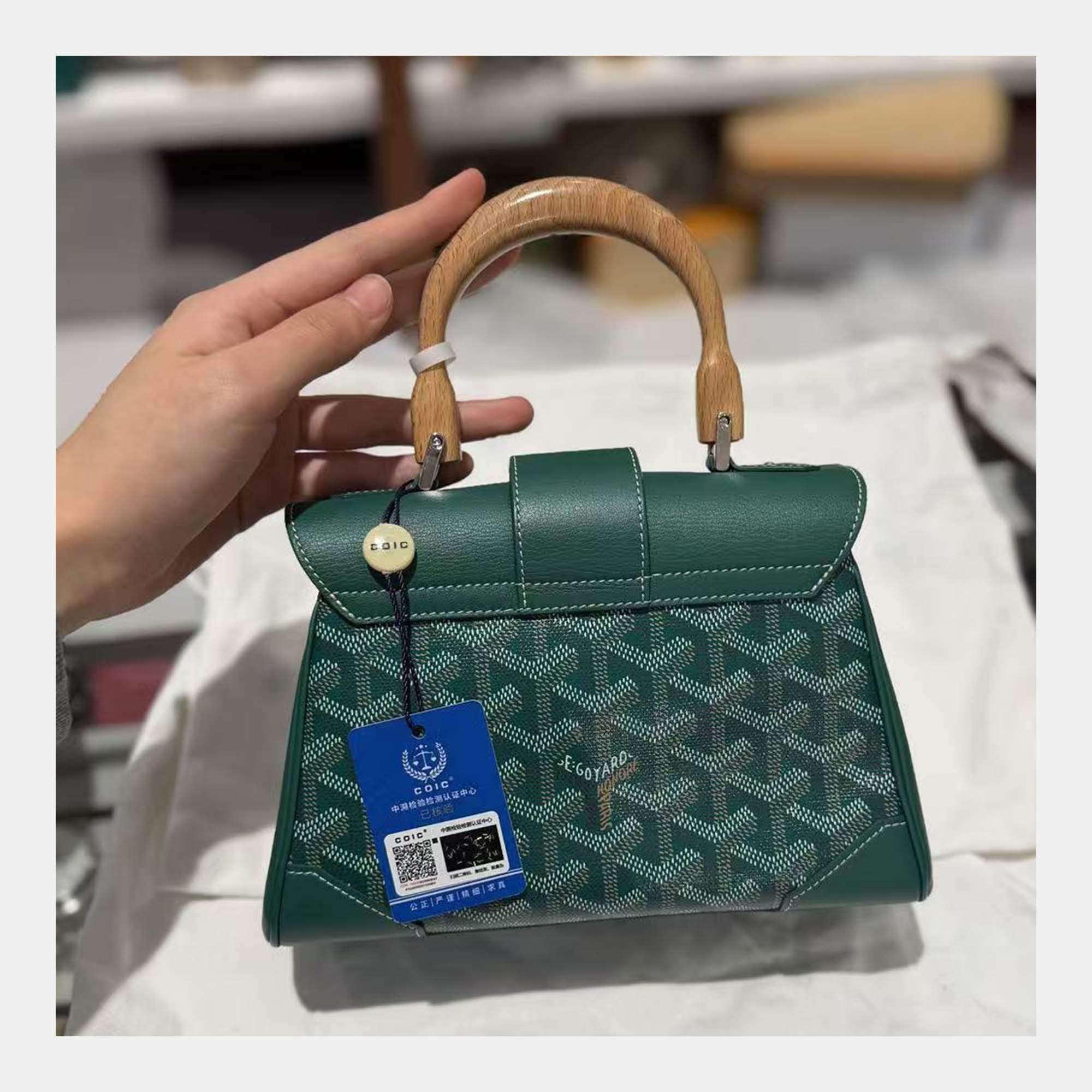 Pre Owned Goyard Green Goyardline Saigon Mini Bag