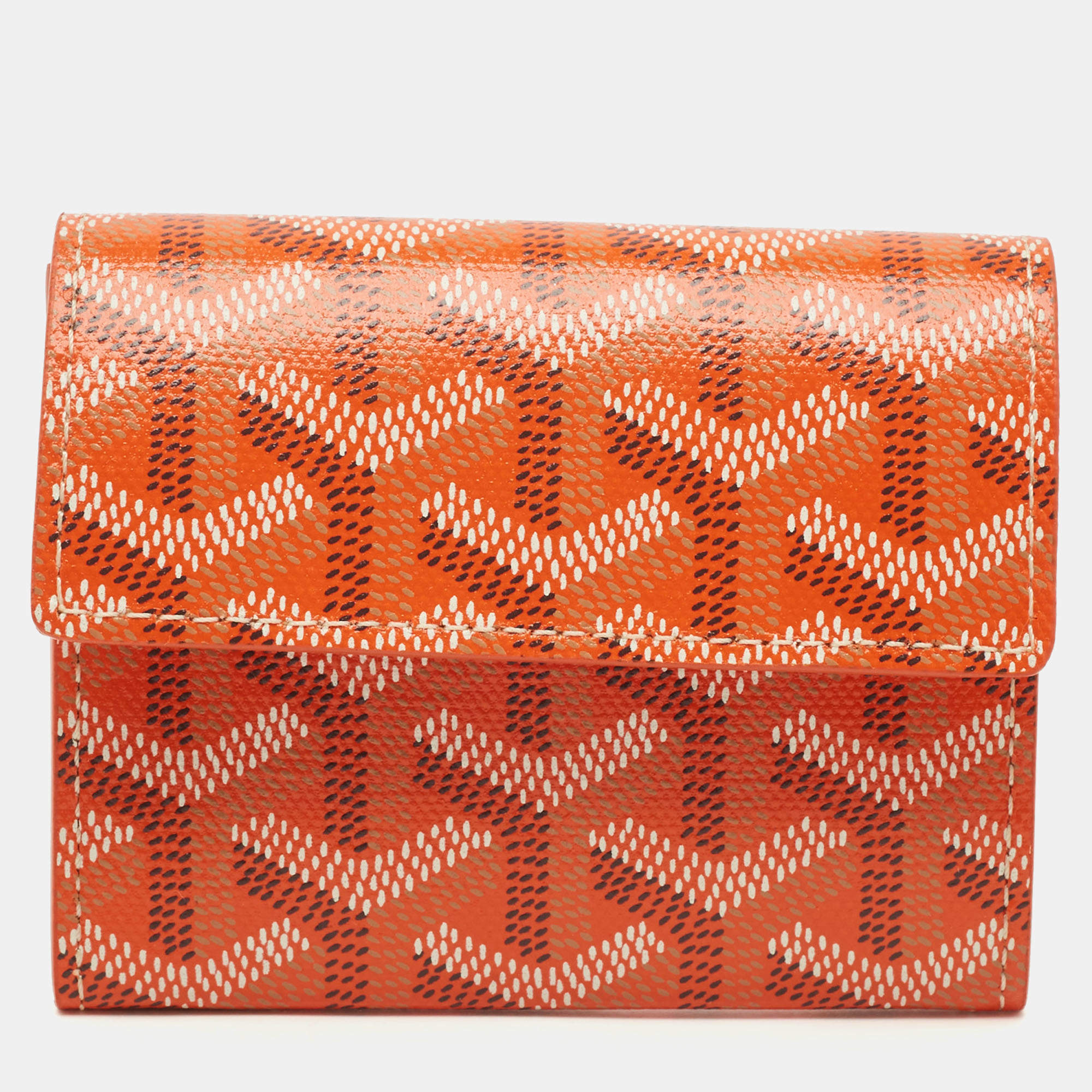 Goyard Orange Goyardine Coated Canvas and Leather Marigny Wallet