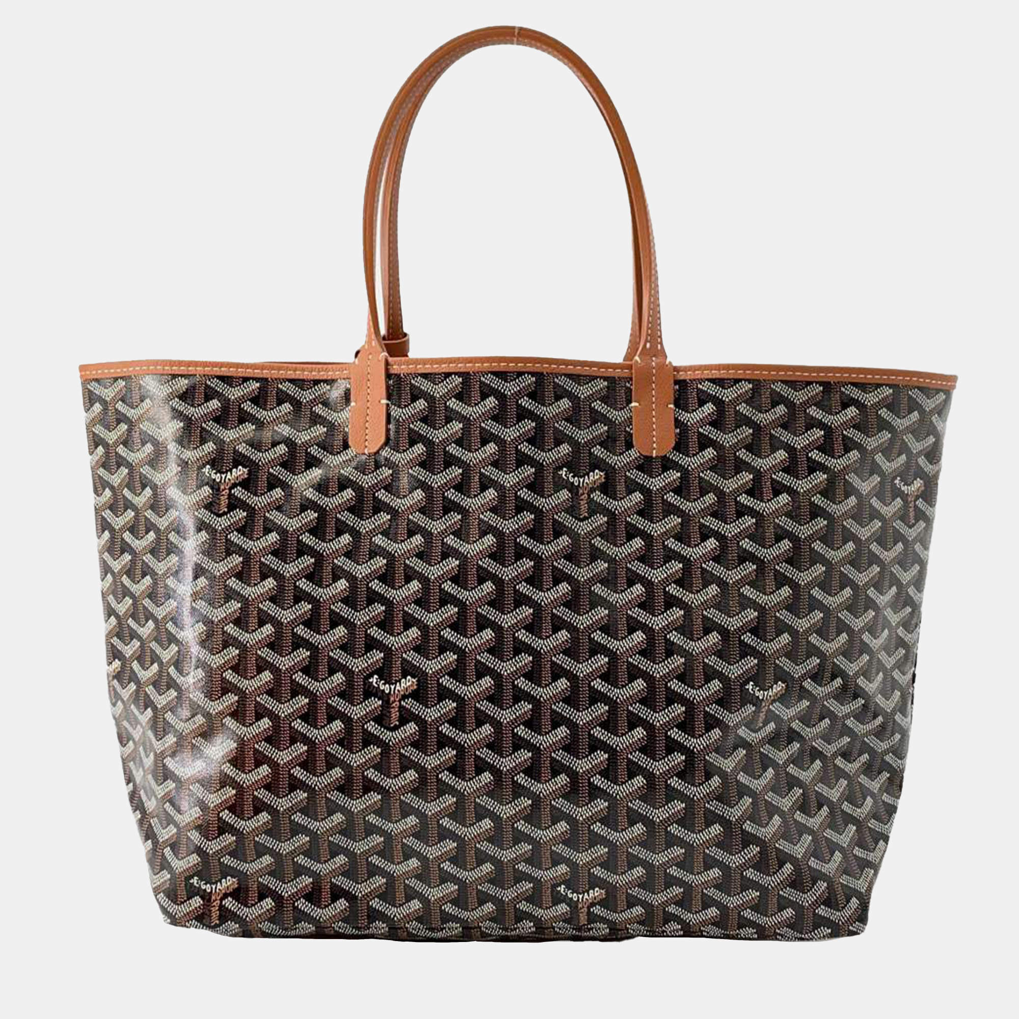 Goyard Gray Pvc Coated Canvas Leather Saint Louis PM Tote Bag