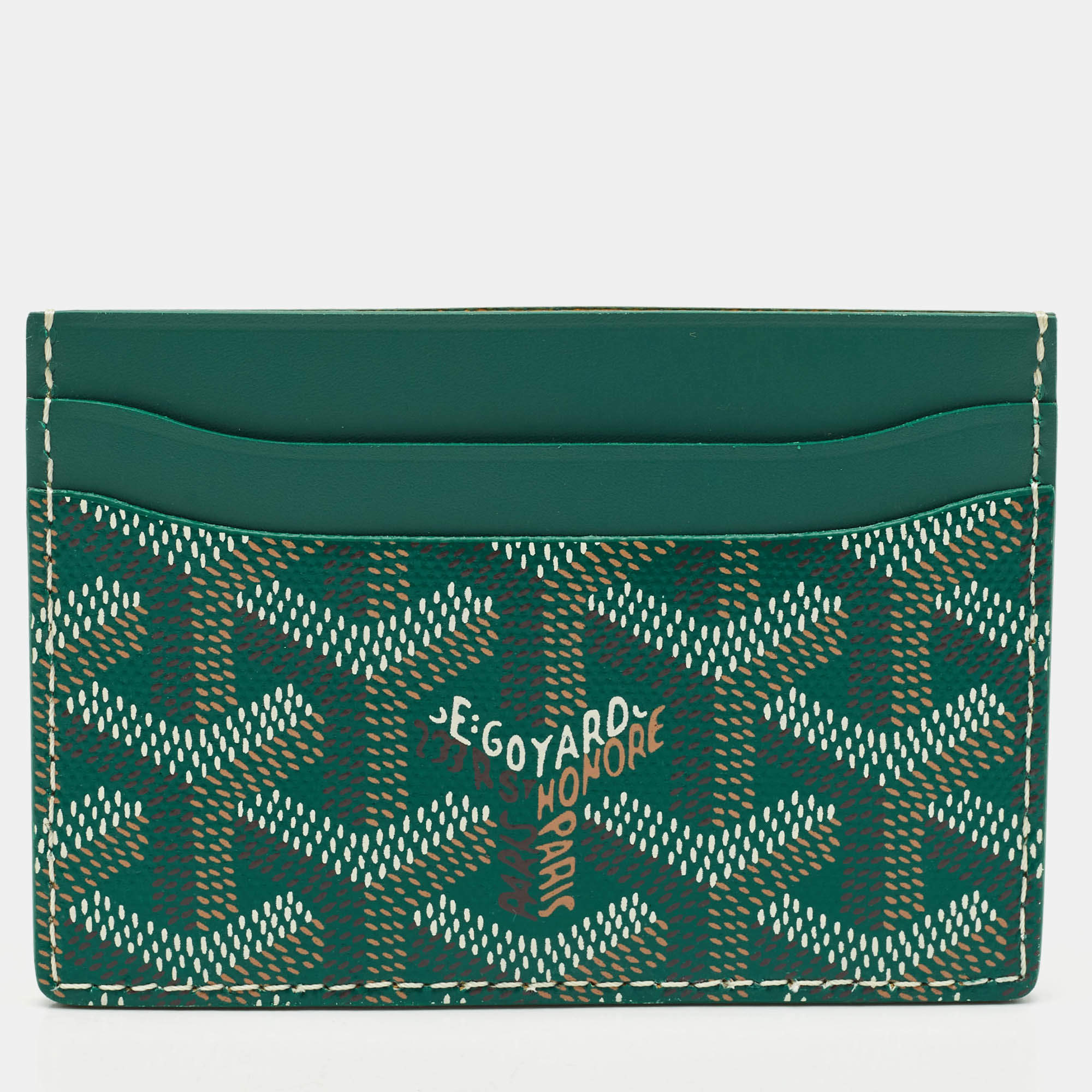 Goyard Green Goyardine Coated Canvas and Leather Saint Sulpice Card Holder