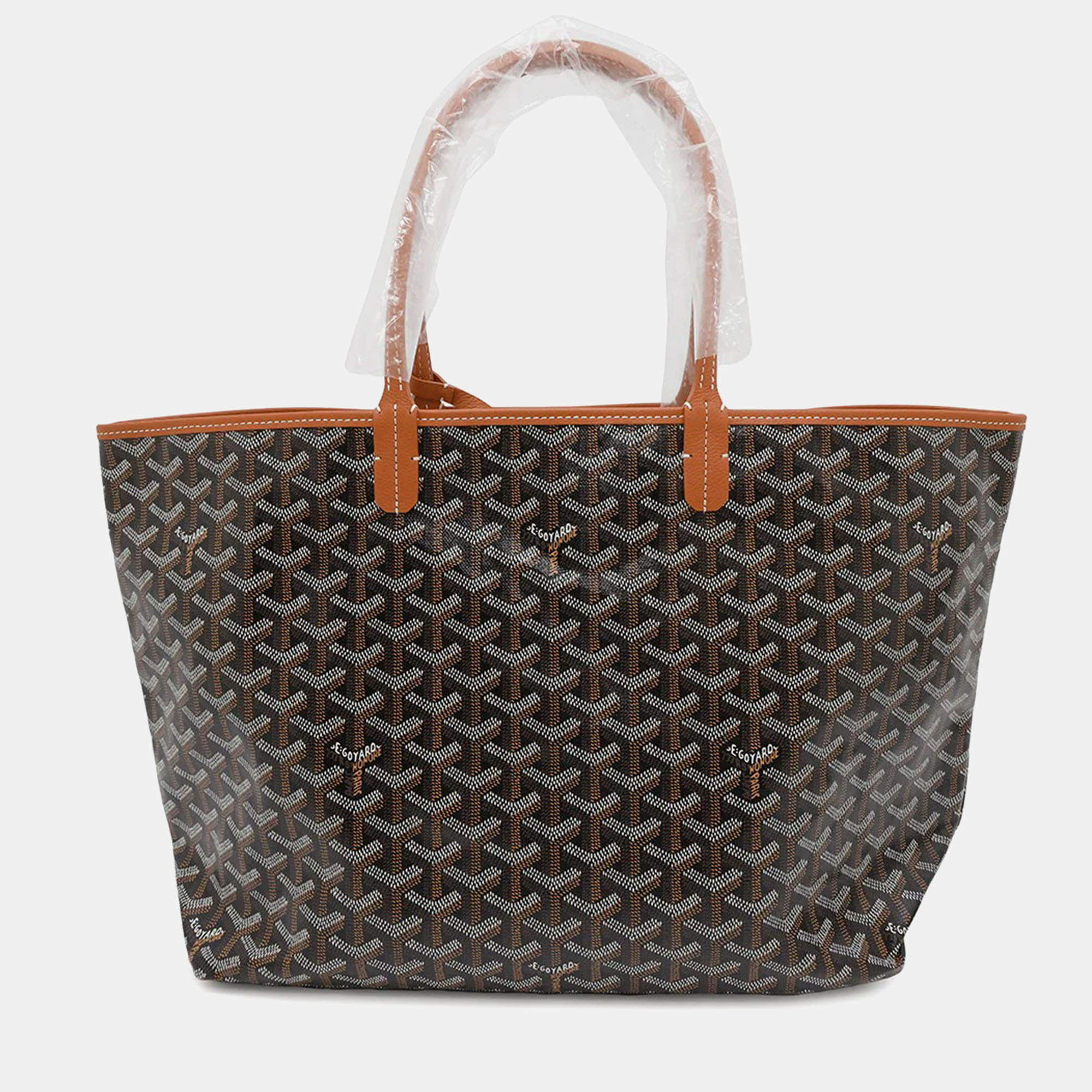 Goyard Saint Louis Natural/Black Pvc Coated Canvas Leather Size Pm