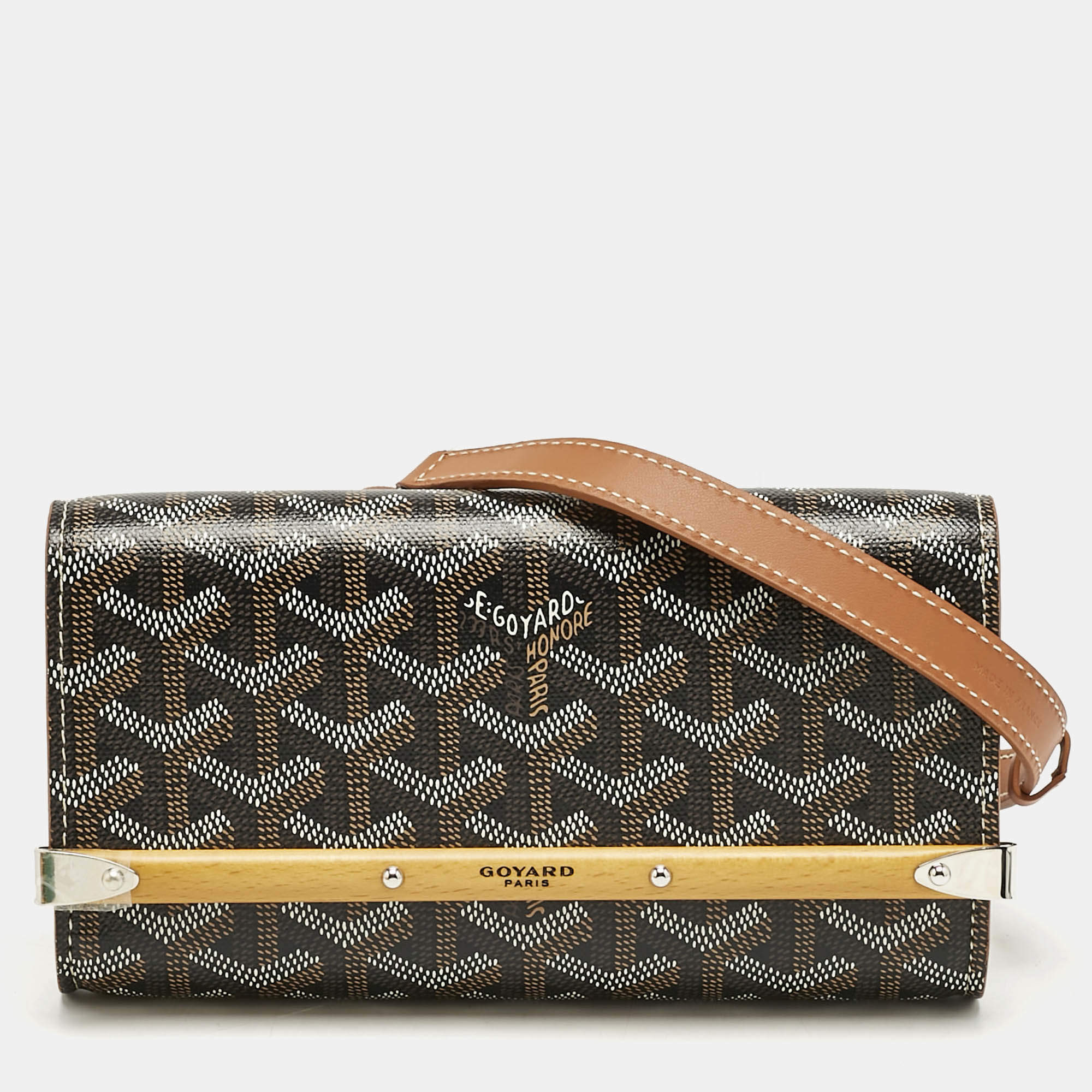 Goyard Brown Goyardine Coated Canvas and Leather Mini Monte Carlo Case
