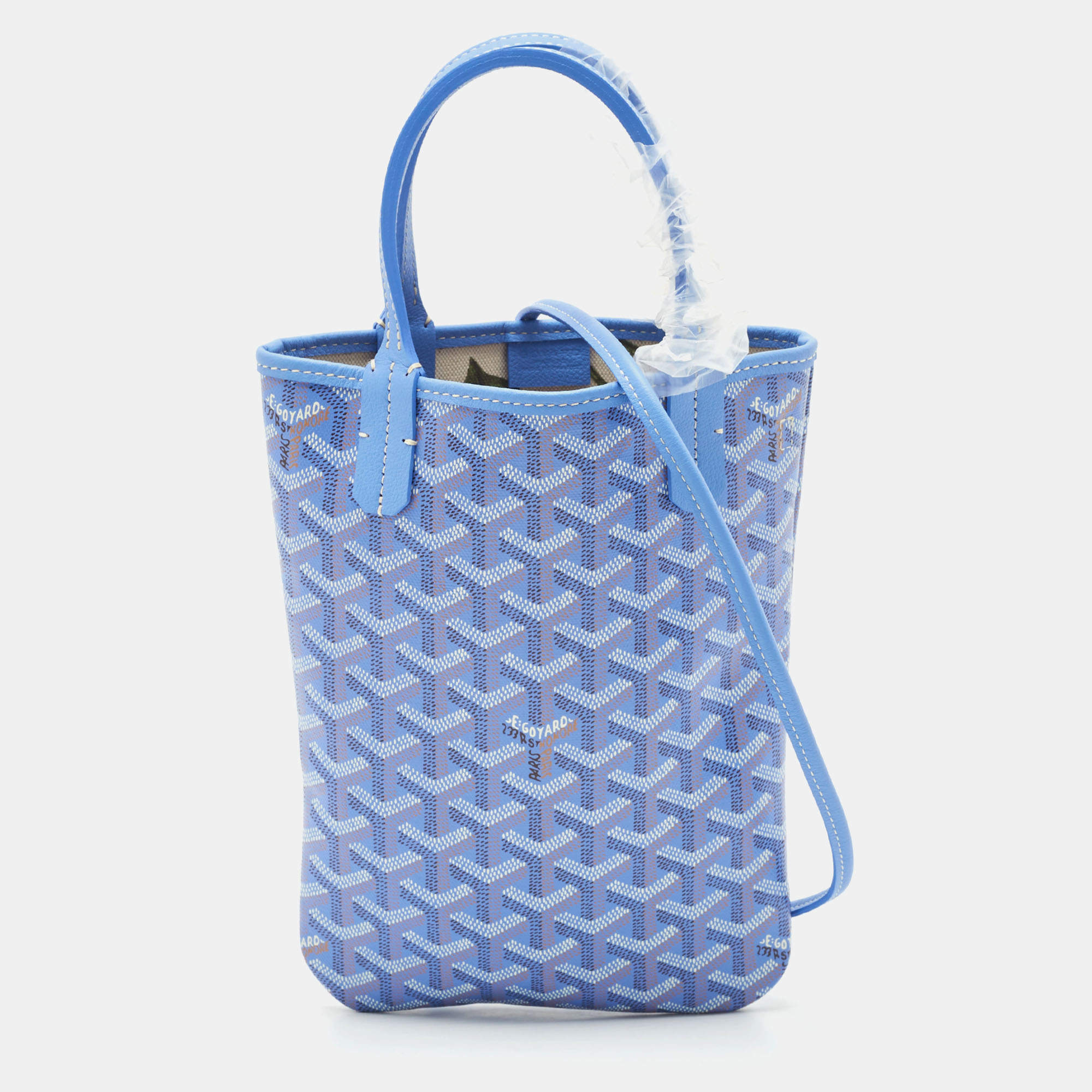 Pre Owned Goyard Iris Goyardine Coated Canvas and Leather Poitiers PM Tote
