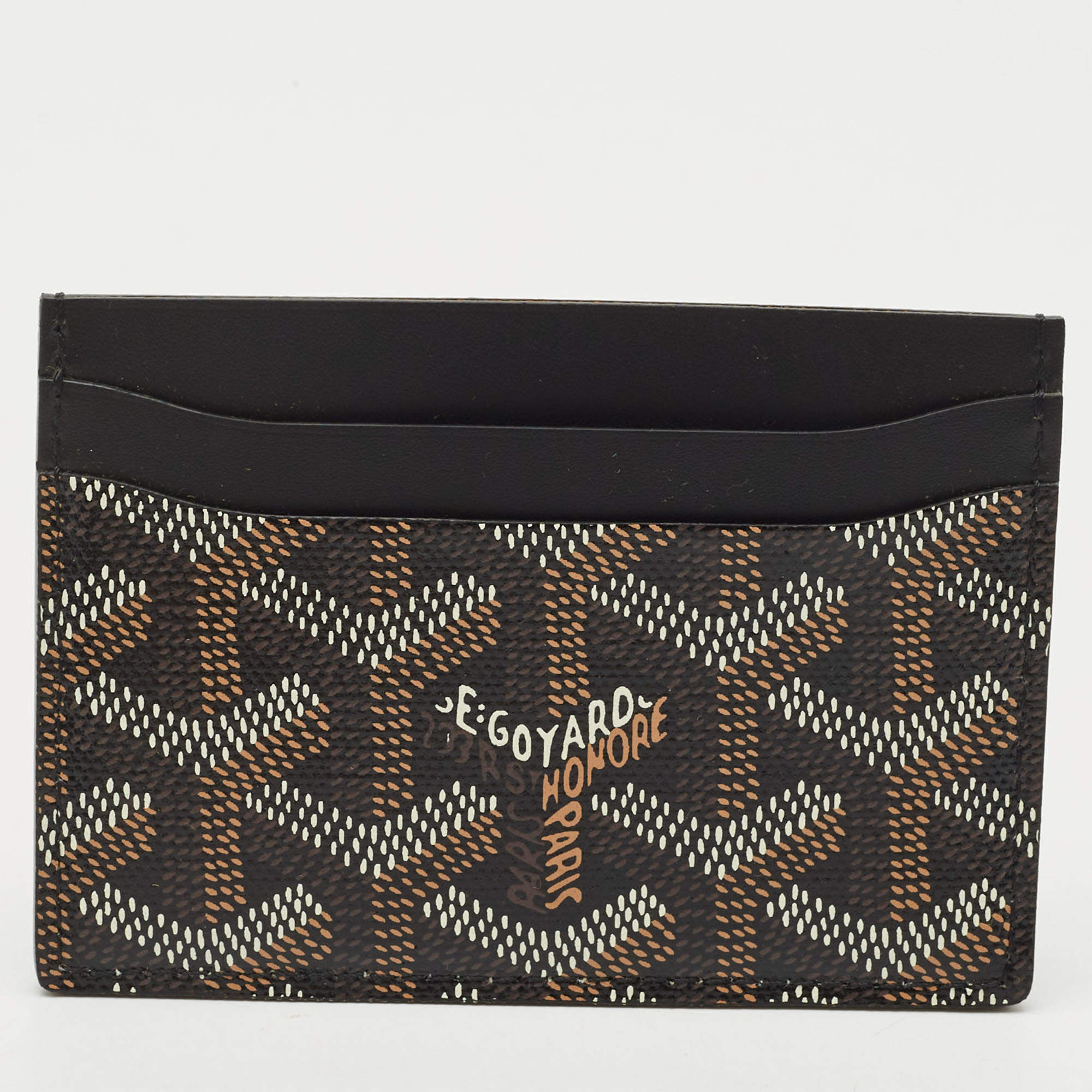 مملوكة مسبقًا Goyard Black Goyardine Coated Canvas and Leather Saint Sulpice Card Holder