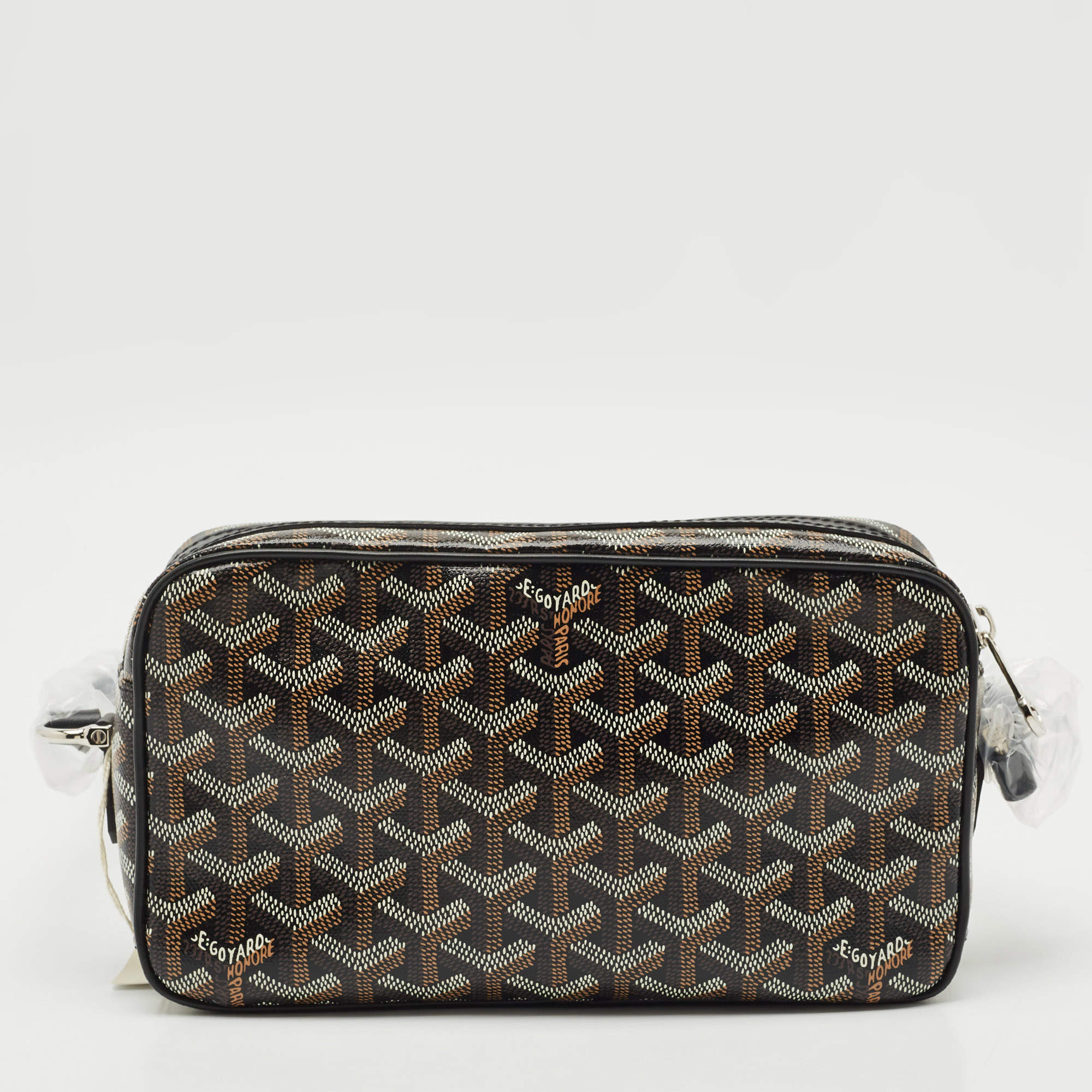 Pre Owned Goyard Black Goyardine Coated Canvas and Leather Cap Vert PM Crossbody Bag