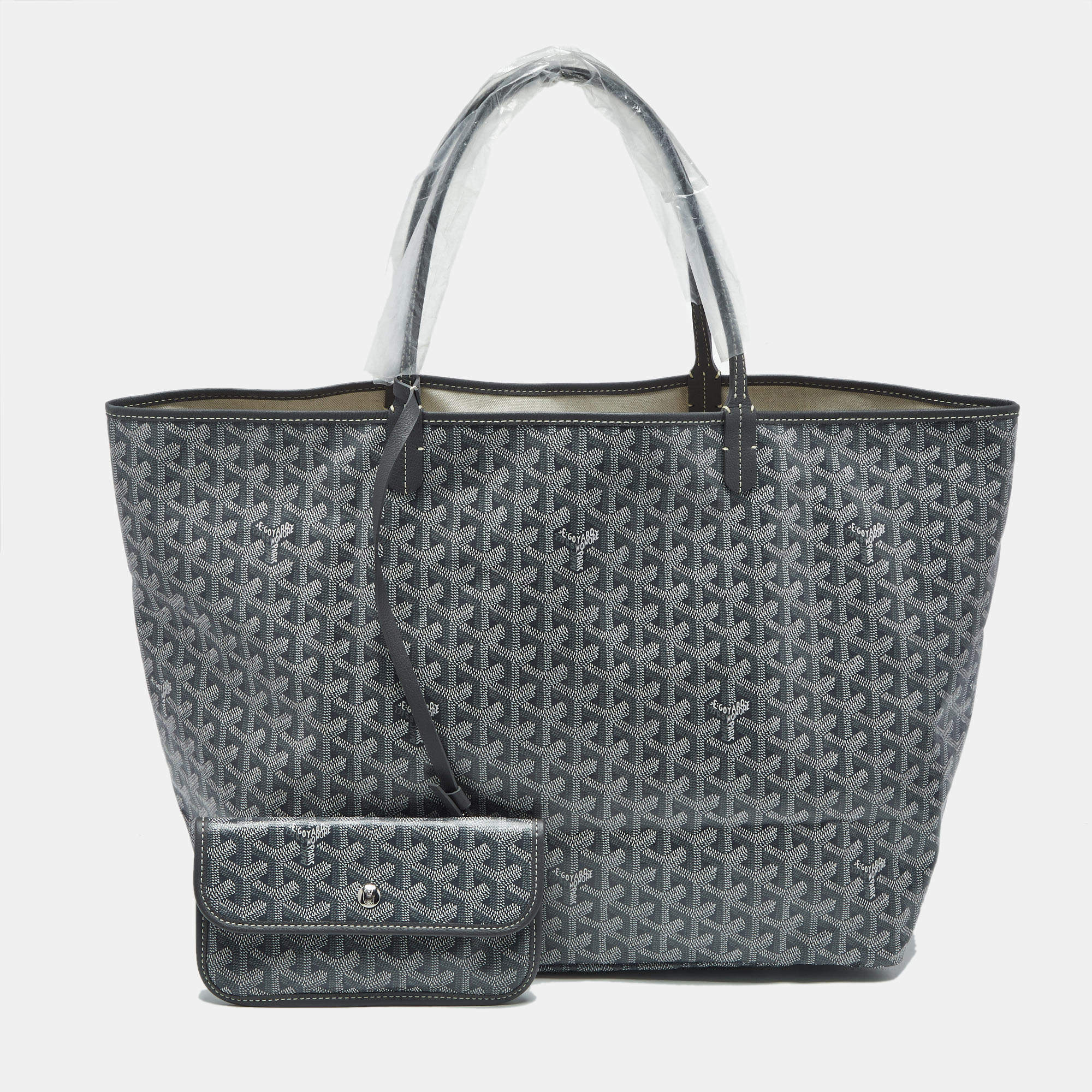 Pre Owned Goyard Grey Goyardine Coated Canvas and Leather Saint Louis GM Tote