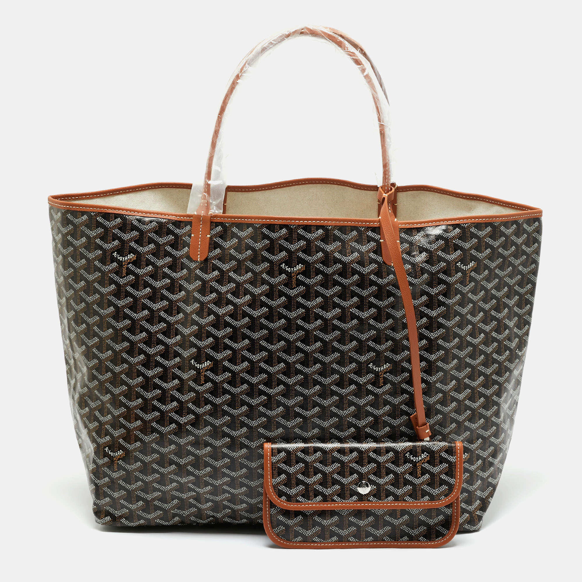 Pre Owned Goyard Brown Goyardine Coated Canvas and Leather Saint Louis GM Tote