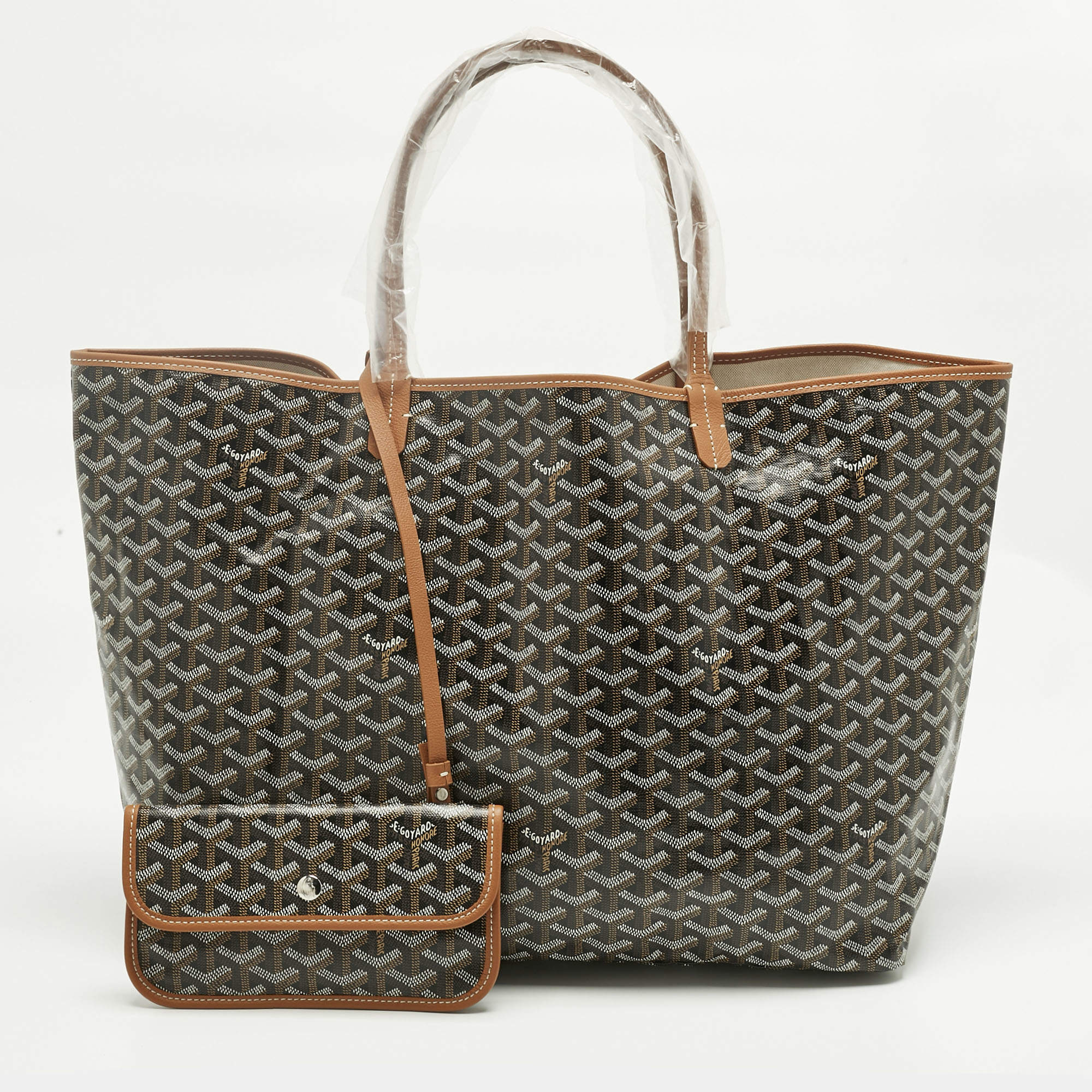 Pre Owned Goyard Brown Goyardine Coated Canvas and Leather Saint Louis GM Tote