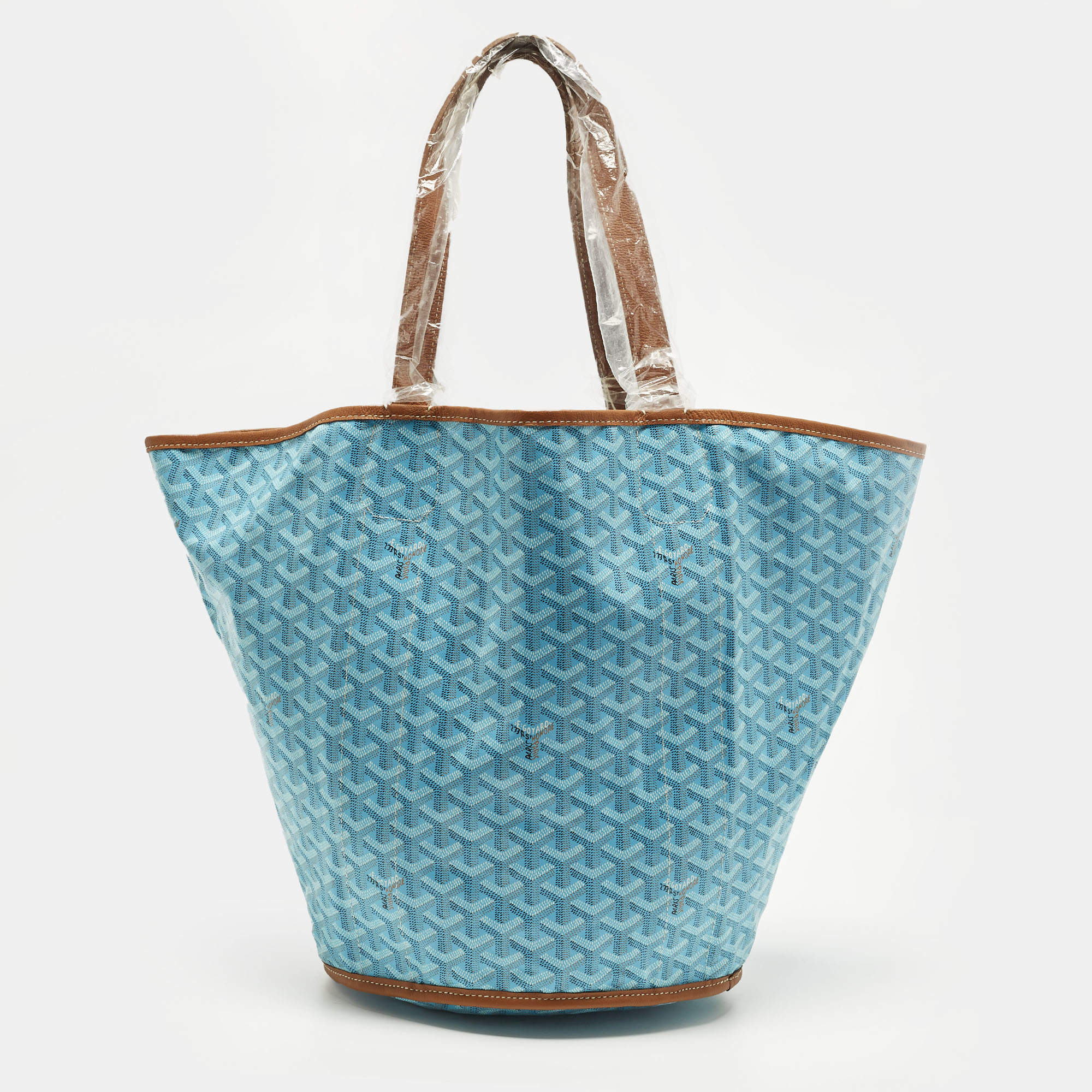 مملوكة مسبقًا Goyard Belharra Turquoise Goyardine Coated Canvas and Leather Tote
