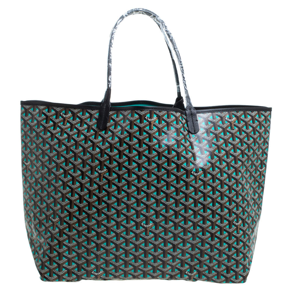 Pre Owned Goyard Black Goyardine Coated Canvas St. Louis GM Tote
