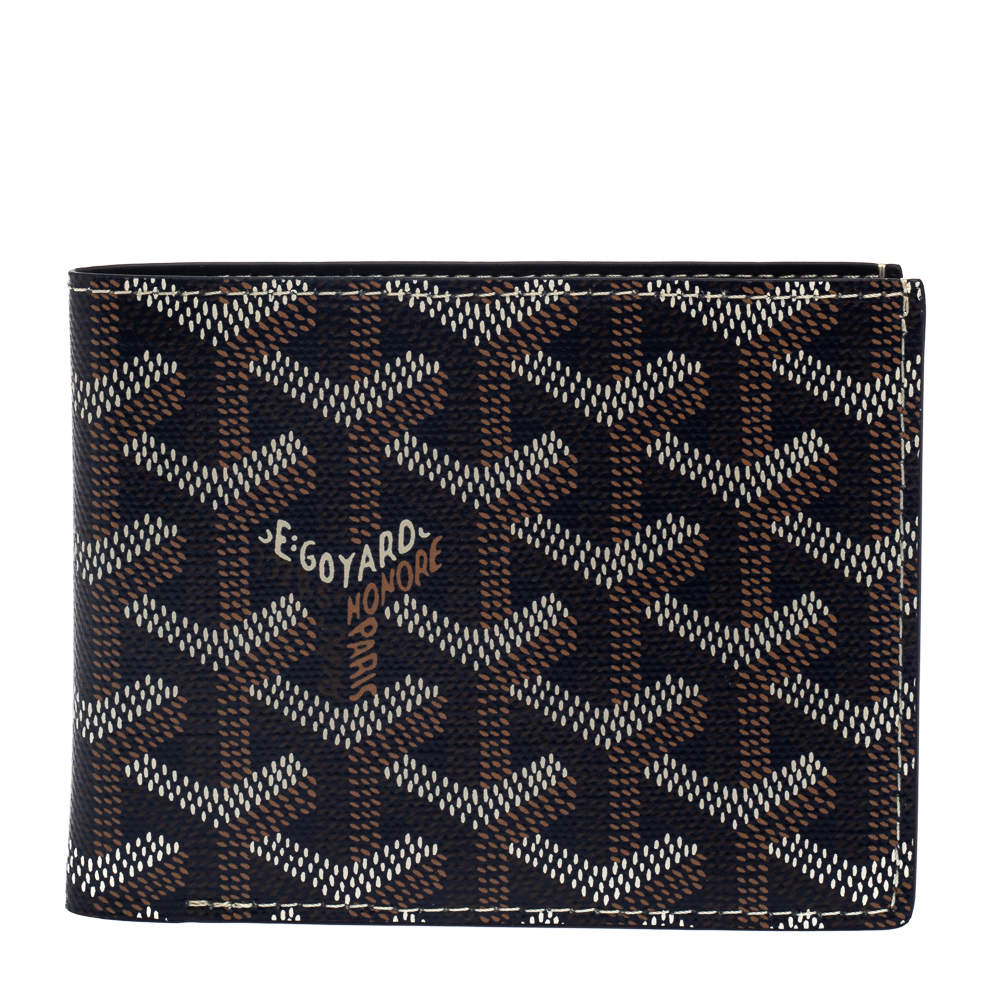 Pre Owned Goyard Dark Blue Coated Canvas Victoire Bifold Wallet