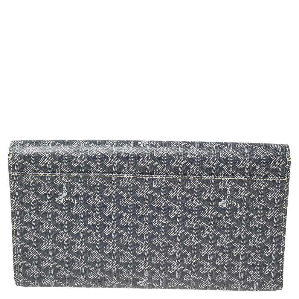 Goyard Yellow Goyardine Coated Canvas Monte Carlo Bois Clutch Goyard