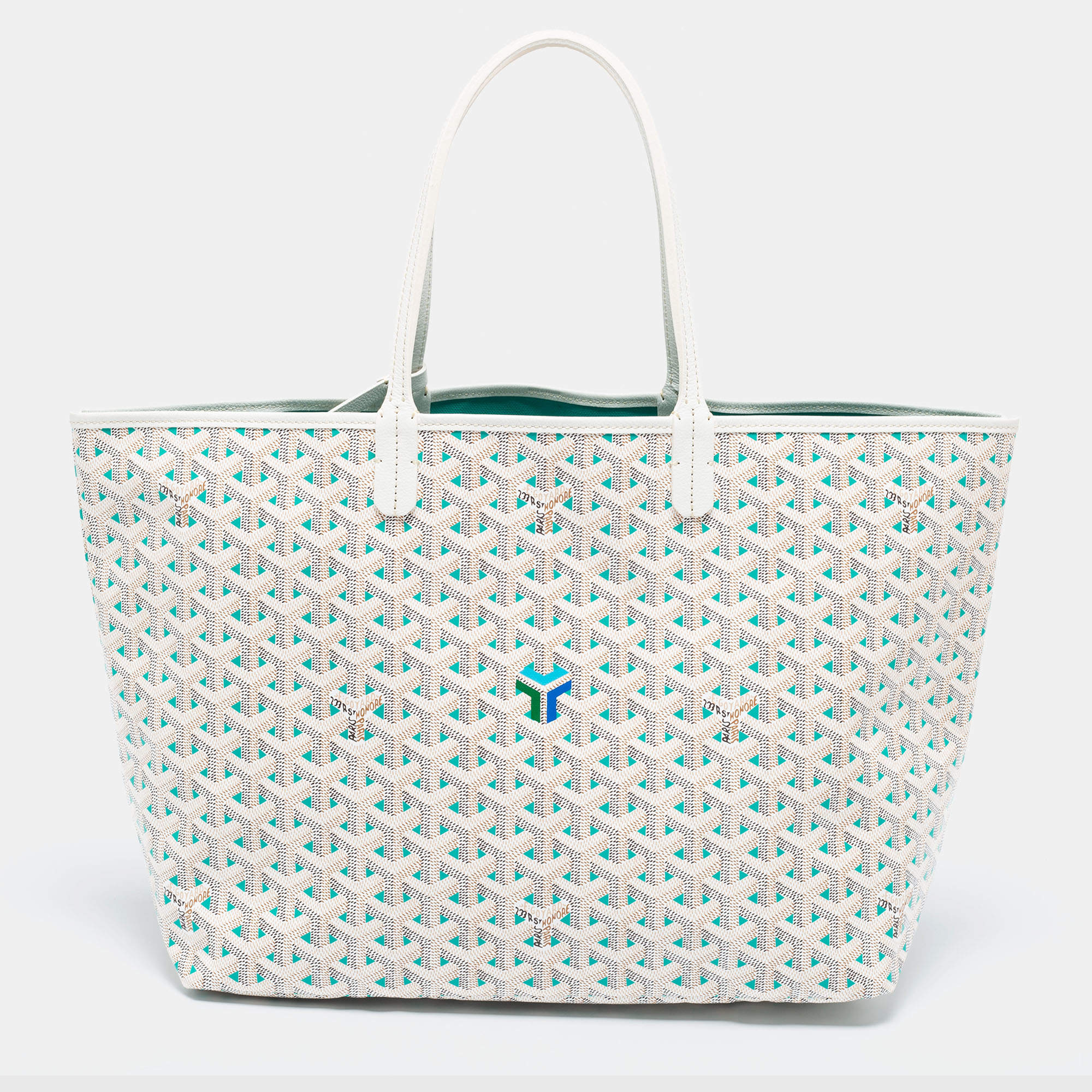 Goyard Saint Louis Tote Claire Voie Coated Canvas PM White 2384931