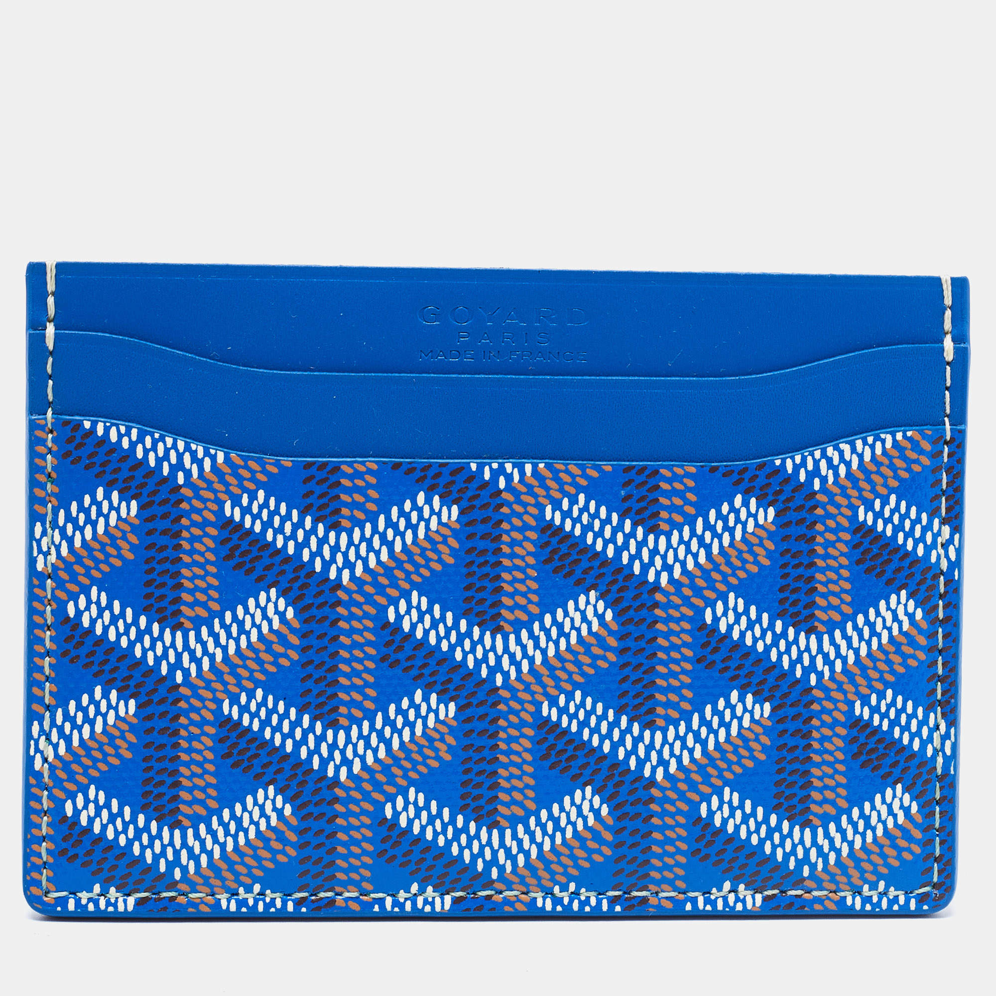 Goyard Saint Sulpice Card Holder Goyardine Royal Blue